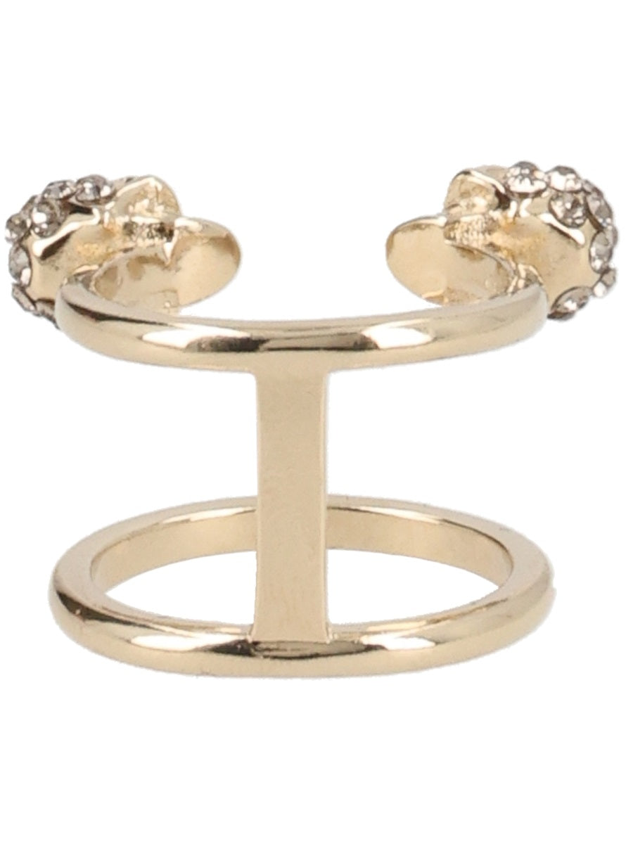 Alexander McQueen Skull Motif Ring — Gold, view 3