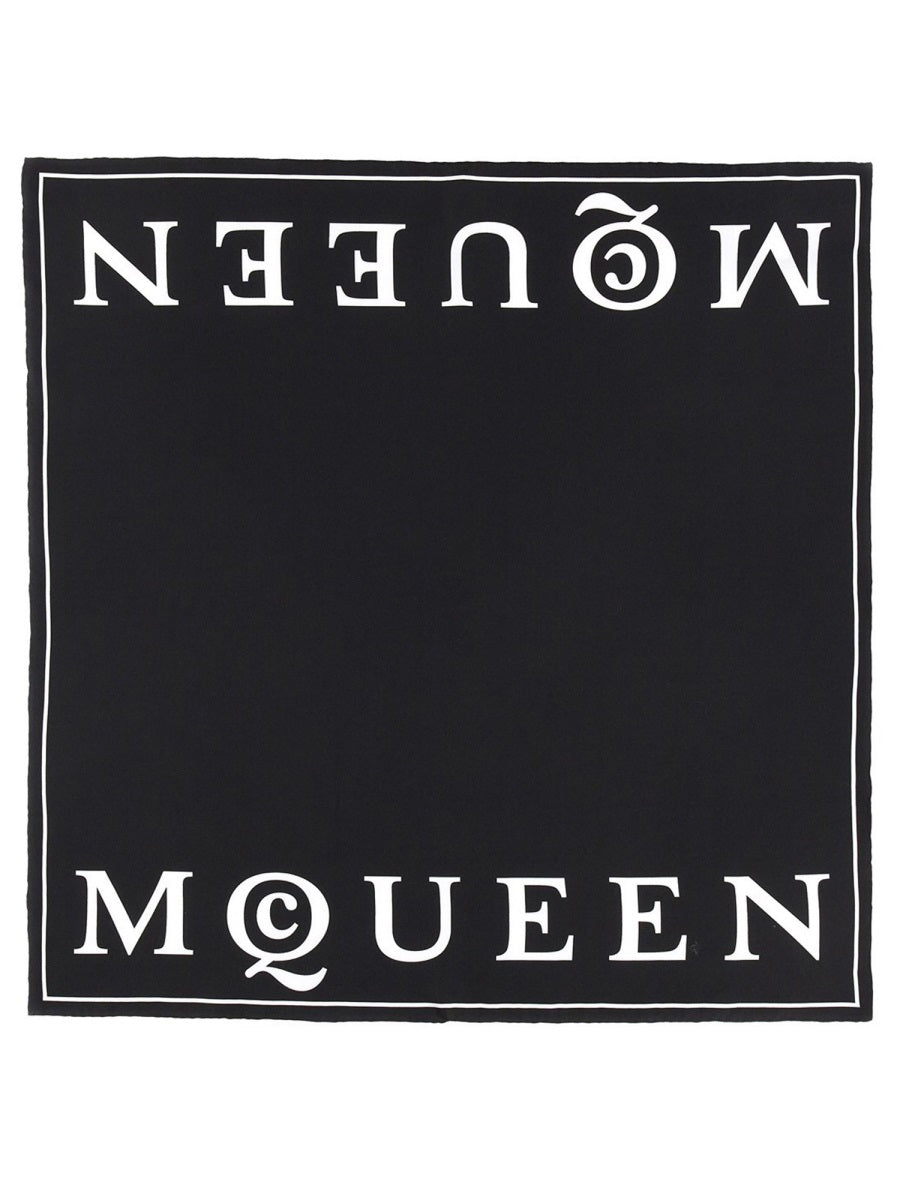 Alexander McQueen Silk Scarf — Black, view 2