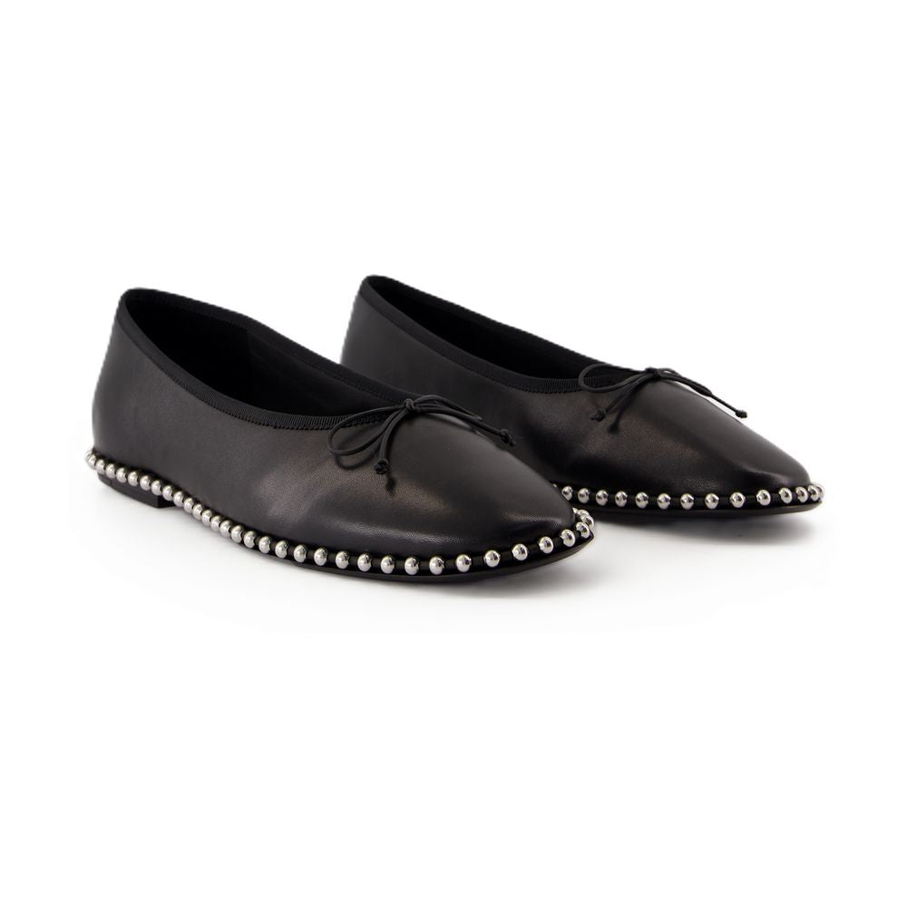 Alexander Wang Lina Ballchain Ballerina Flat — Black, view 3