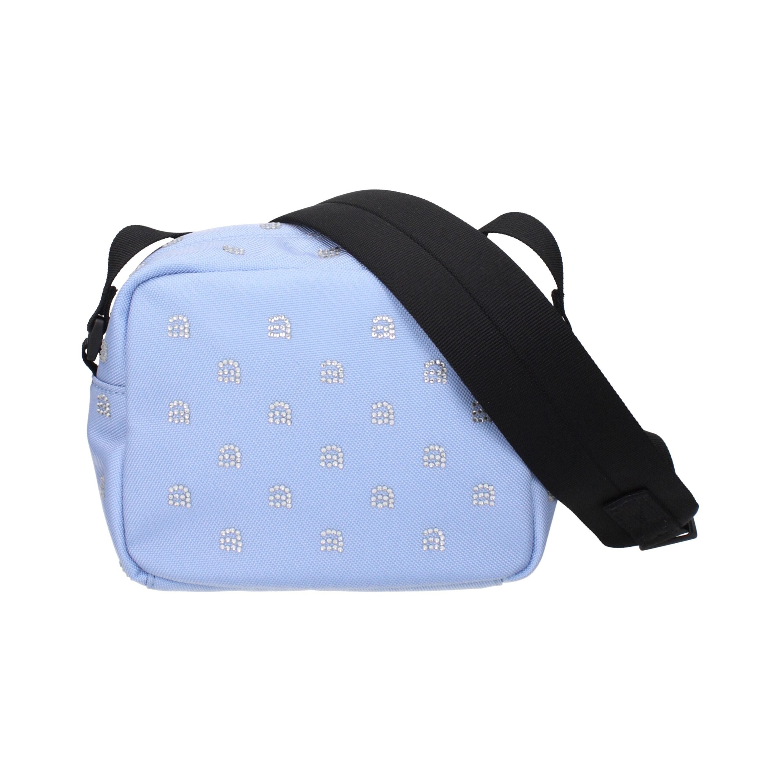 Alexander Wang Rhinestone-Embellished Fabric Crossbody Bag — Blue, view 3