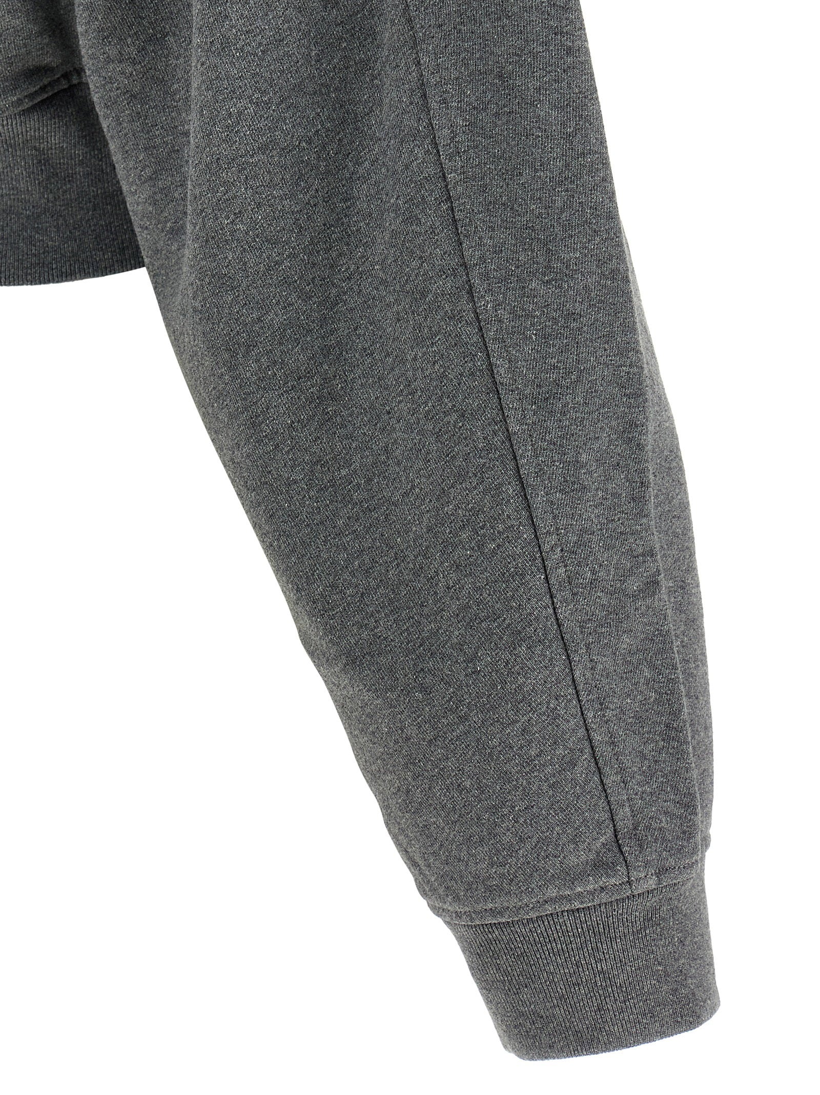 Alexander Wang Logo-Print Cotton Hoodie — gray, view 4