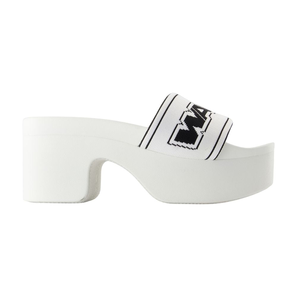 Alexander Wang Striped Webbing Platform Sandals — White by Alexander Wang