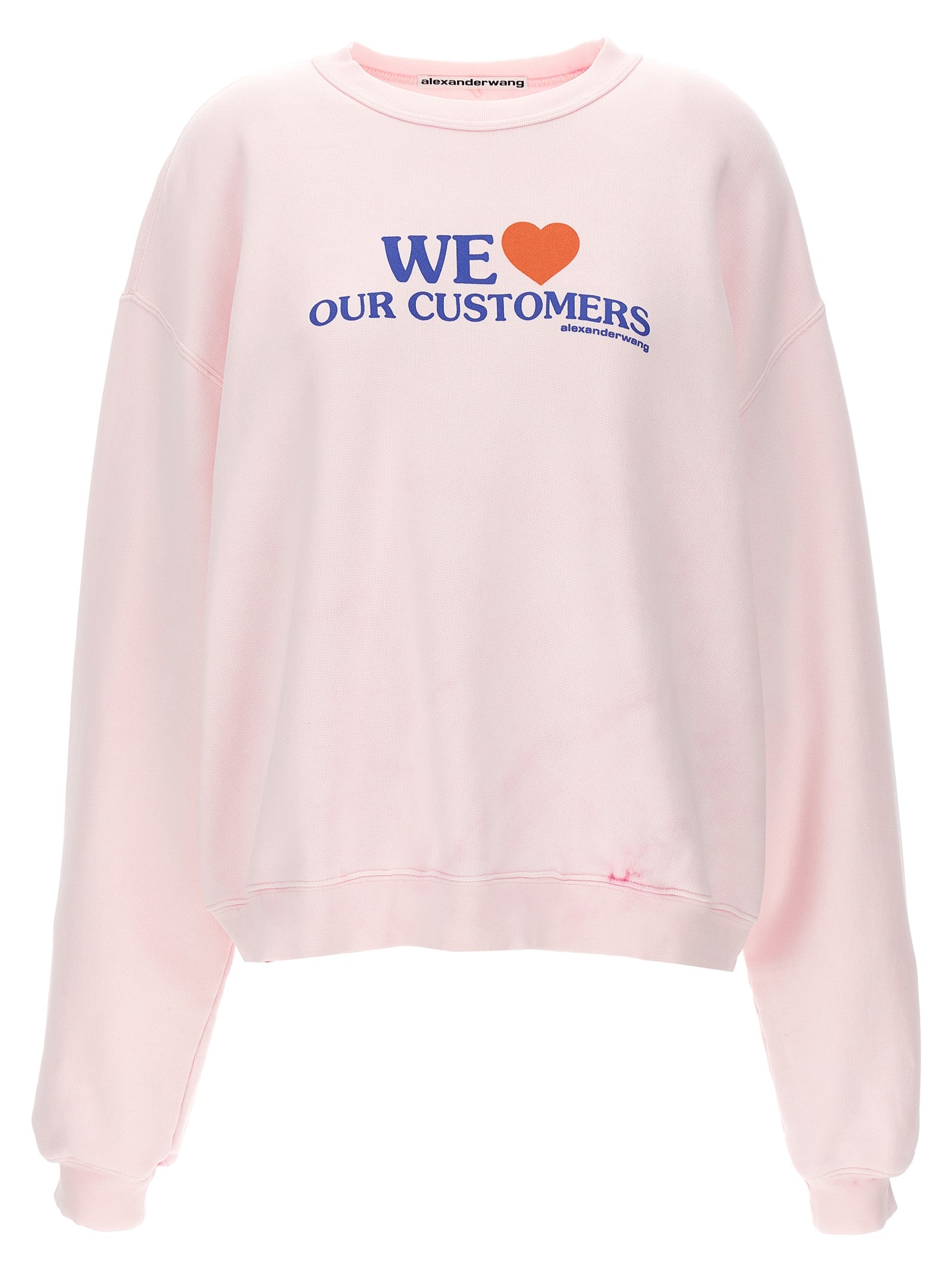 Alexander Wang Logo-Embroidered Cotton Sweatshirt — Pink by Alexander Wang