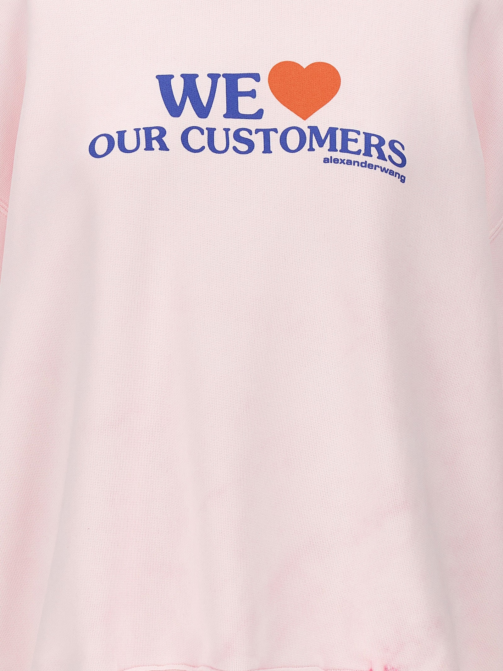 Alexander Wang Logo-Embroidered Cotton Sweatshirt — Pink, view 4