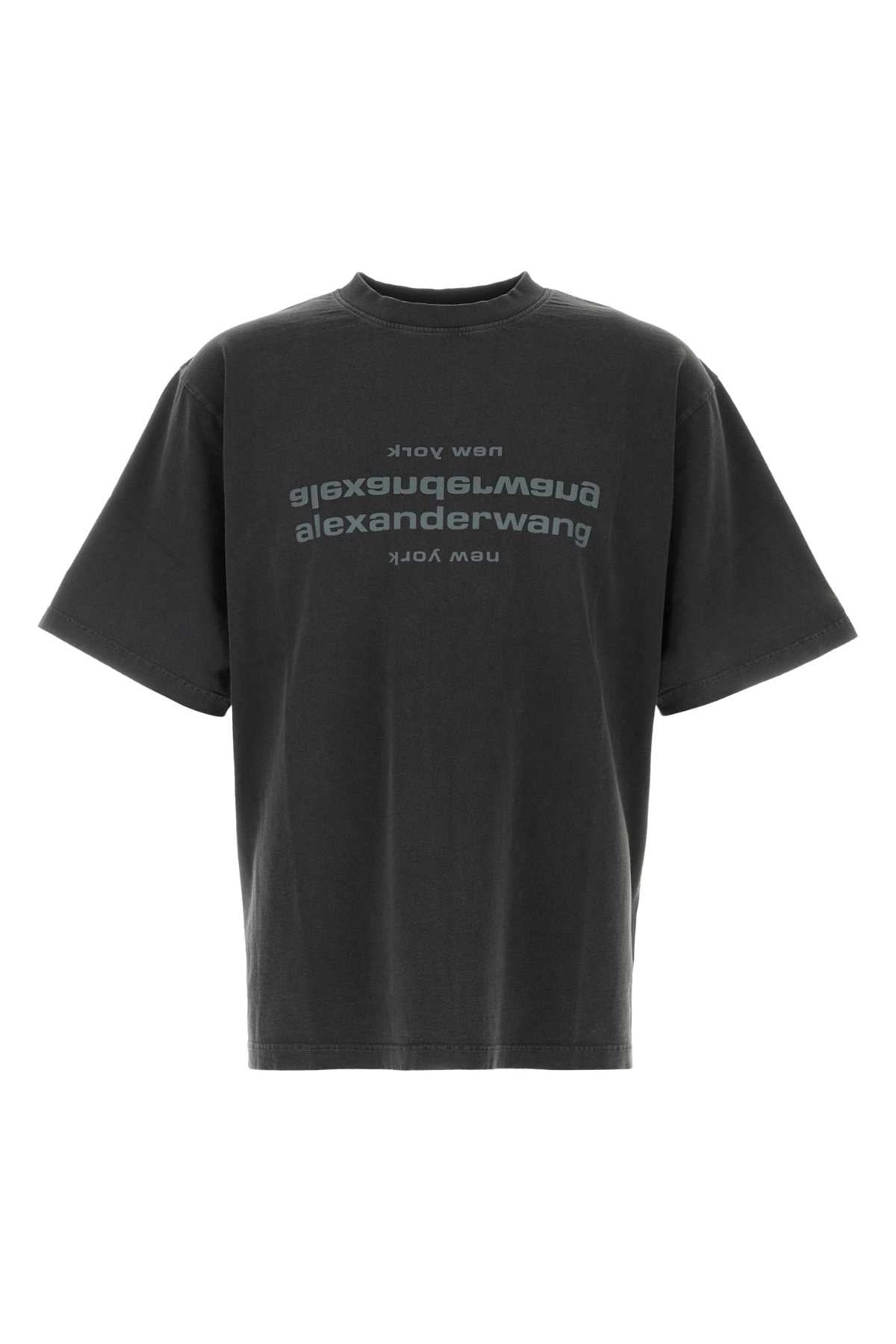 Alexander Wang Mirror Logo Oversize T-Shirt — Black by Alexander Wang