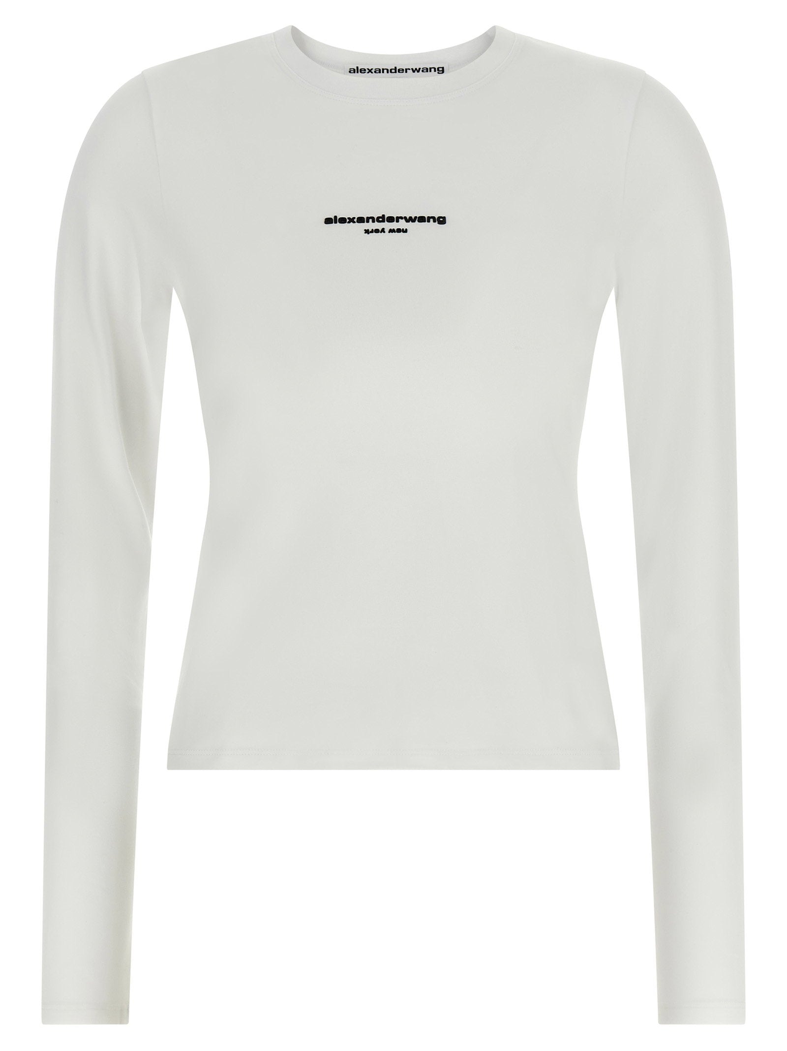 Alexander Wang Logo-Print Long-Sleeve T-shirt — White by Alexander Wang