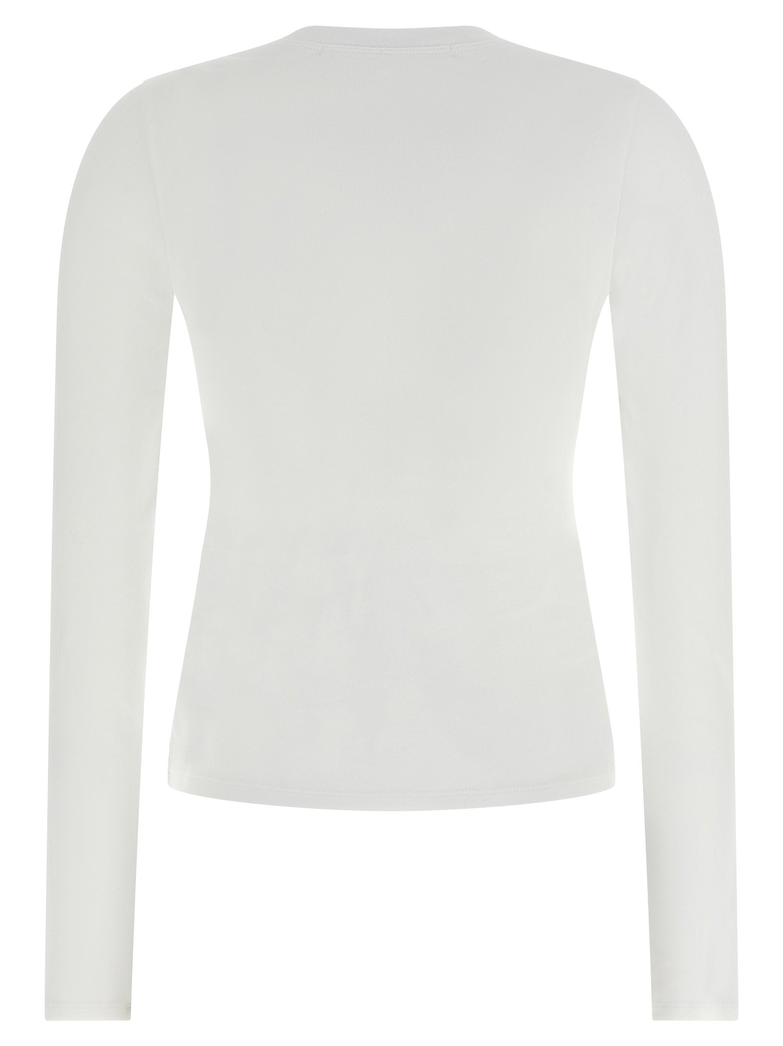 Alexander Wang Logo-Print Long-Sleeve T-shirt — White, view 2