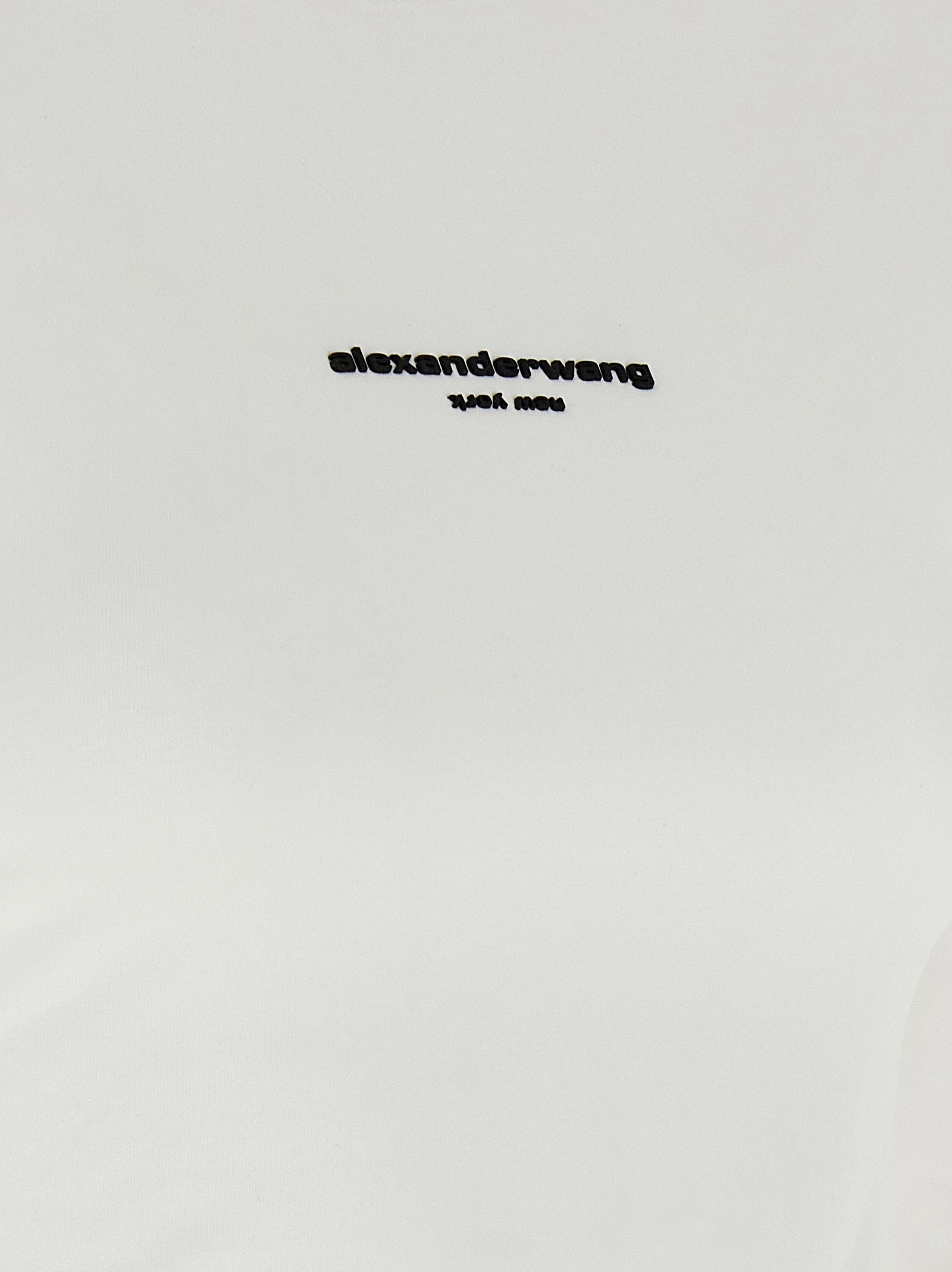 Alexander Wang Logo-Print Long-Sleeve T-shirt — White, view 4