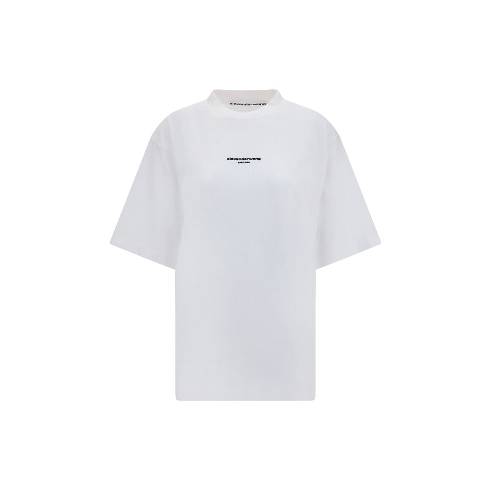 Alexander Wang Logo-Print Cotton T-Shirt — White by Alexander Wang