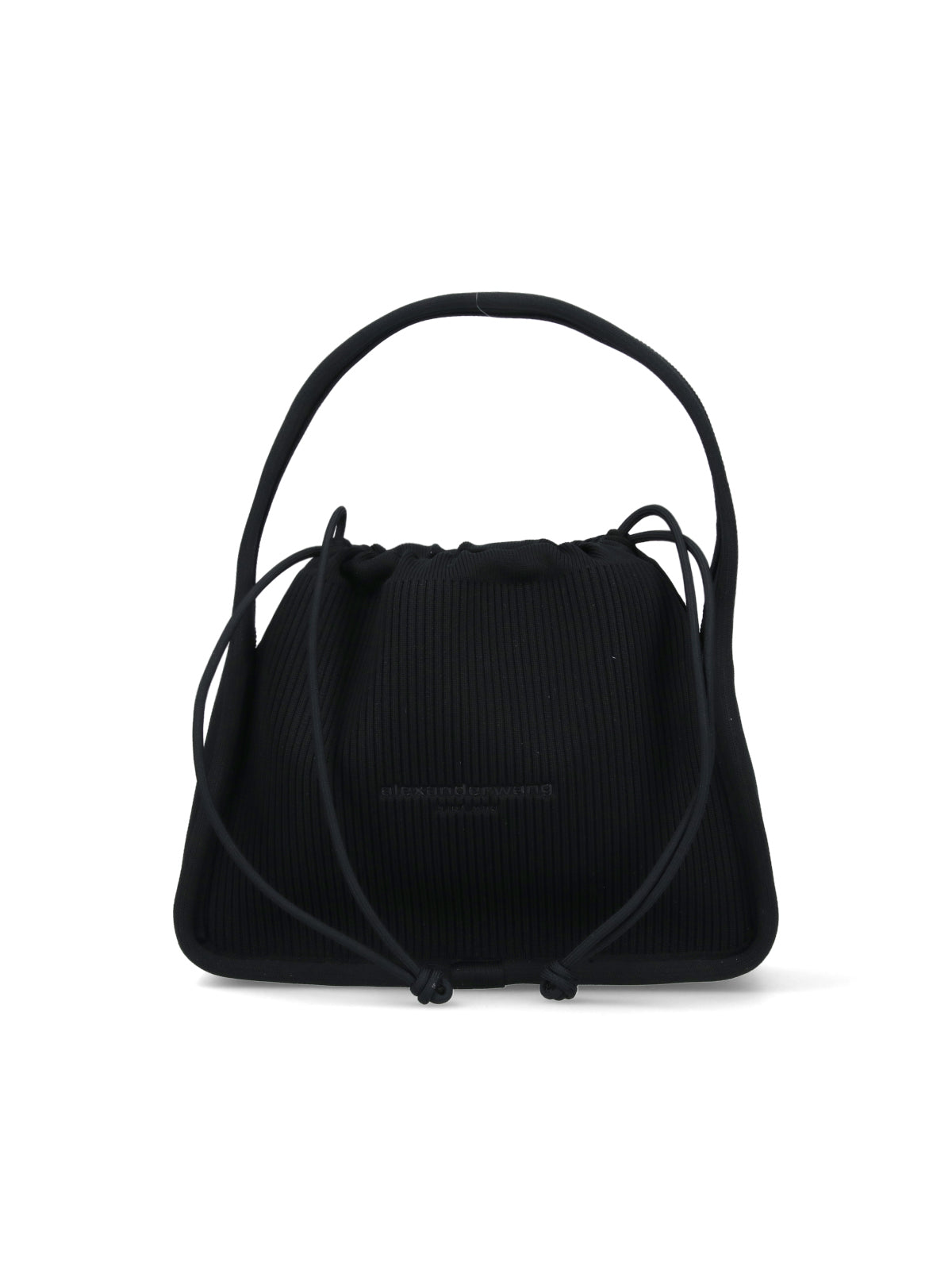Alexander Wang Ribbed-Knit Structured Top Handle Bag — Black by Alexander Wang