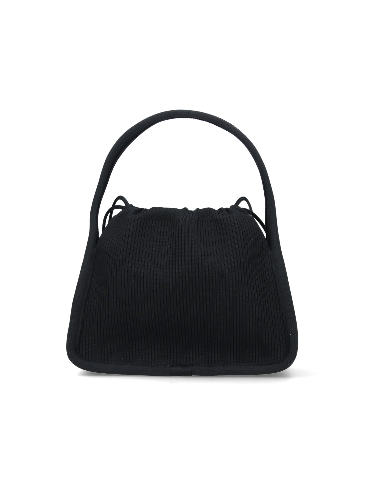 Alexander Wang Ribbed-Knit Structured Top Handle Bag — Black, view 3