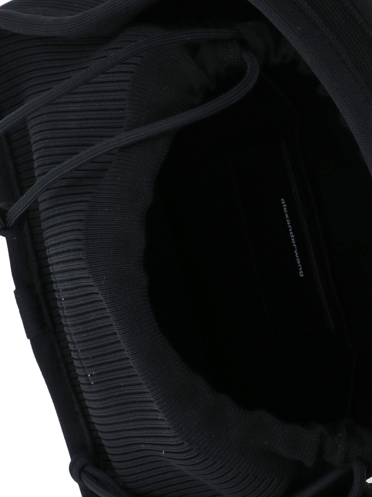 Alexander Wang Ribbed-Knit Structured Top Handle Bag — Black, view 4