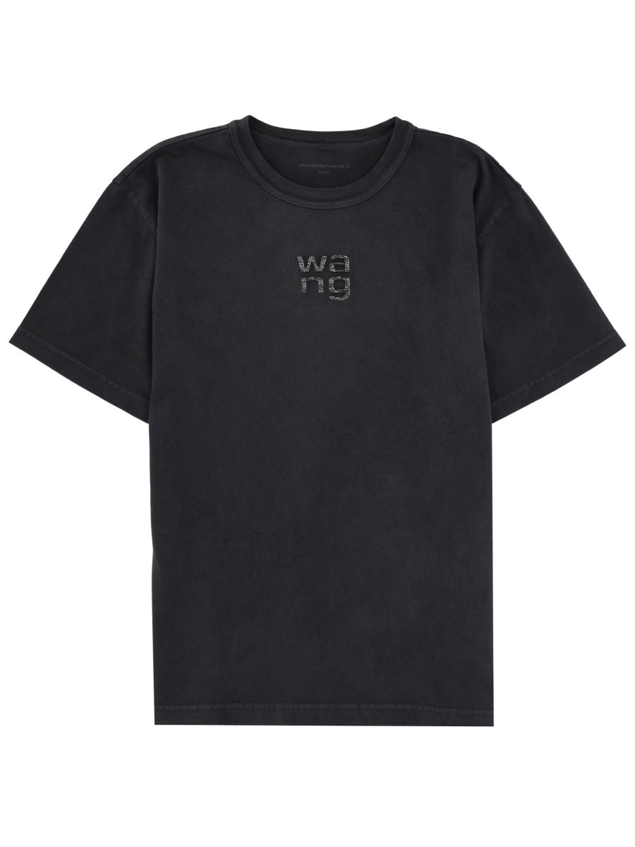 Alexanderwang.T Logo Cotton T-Shirt — Black by Alexanderwang.T