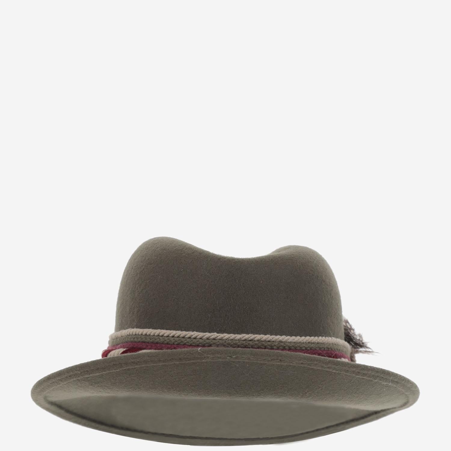 Alexia Alvarez De Toledo GREENHATBORDEAUXRIBBON Fedora Hat — Gray, view 2
