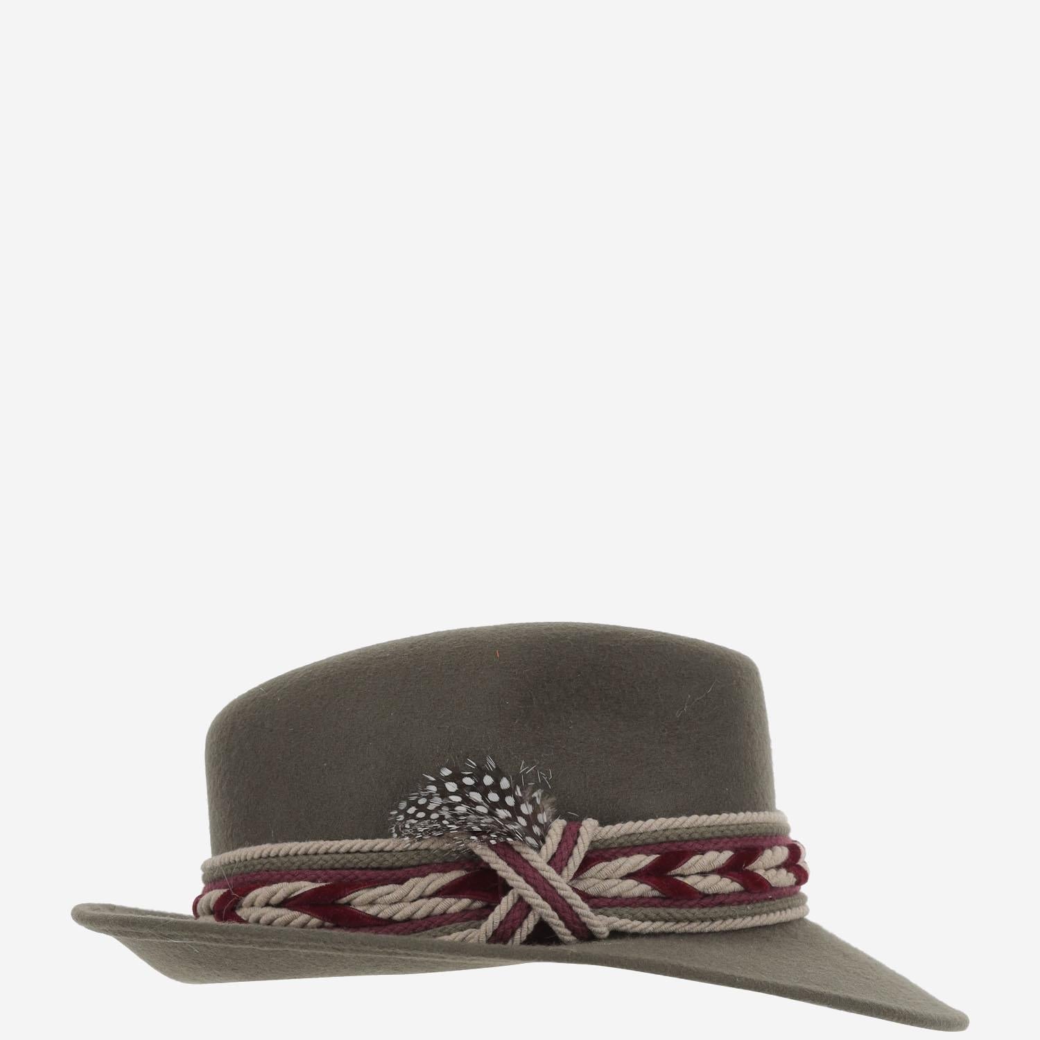 Alexia Alvarez De Toledo GREENHATBORDEAUXRIBBON Fedora Hat — Gray, view 5