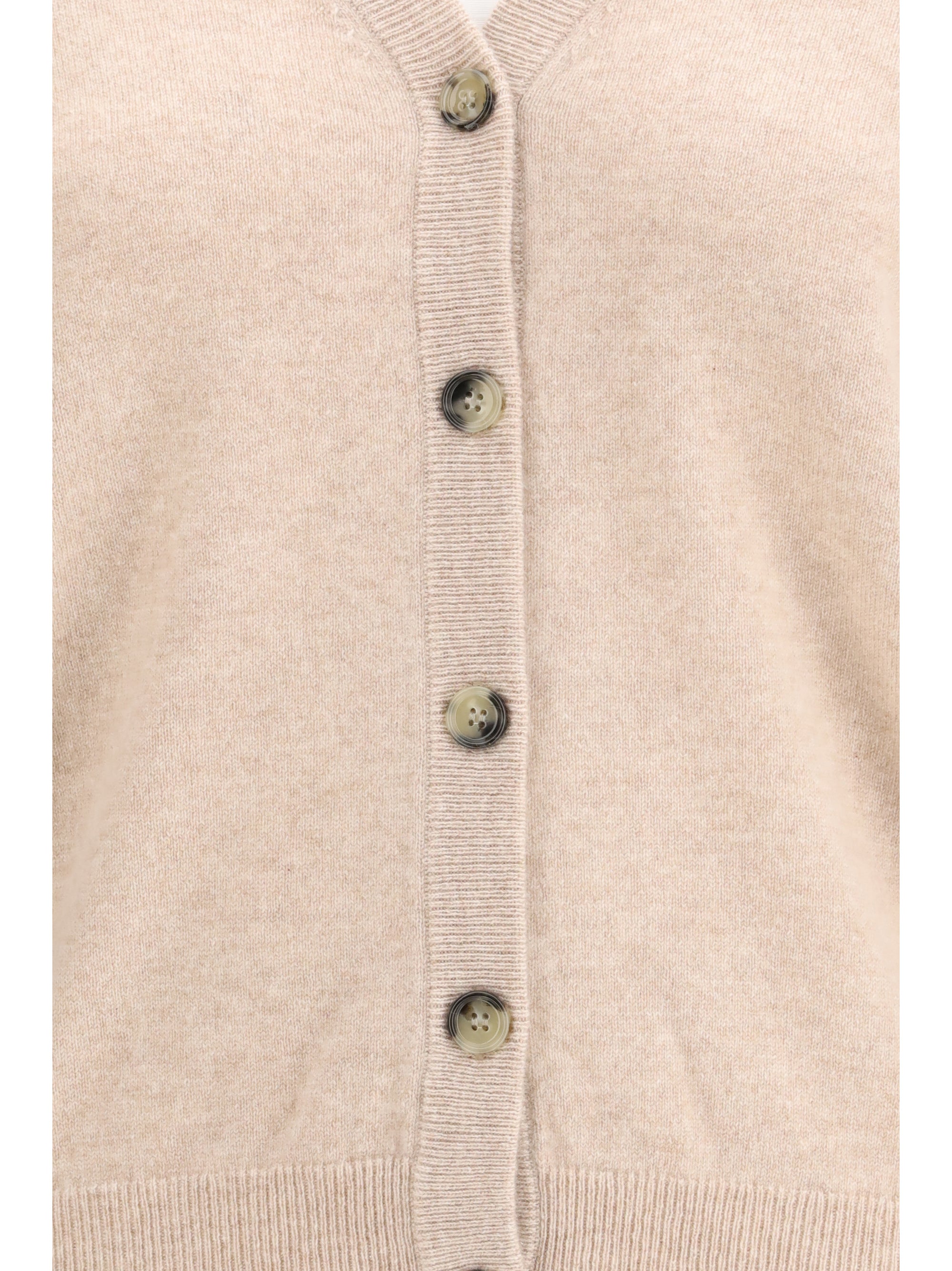 Allude Pure Cashmere Cardigan — Beige, view 3