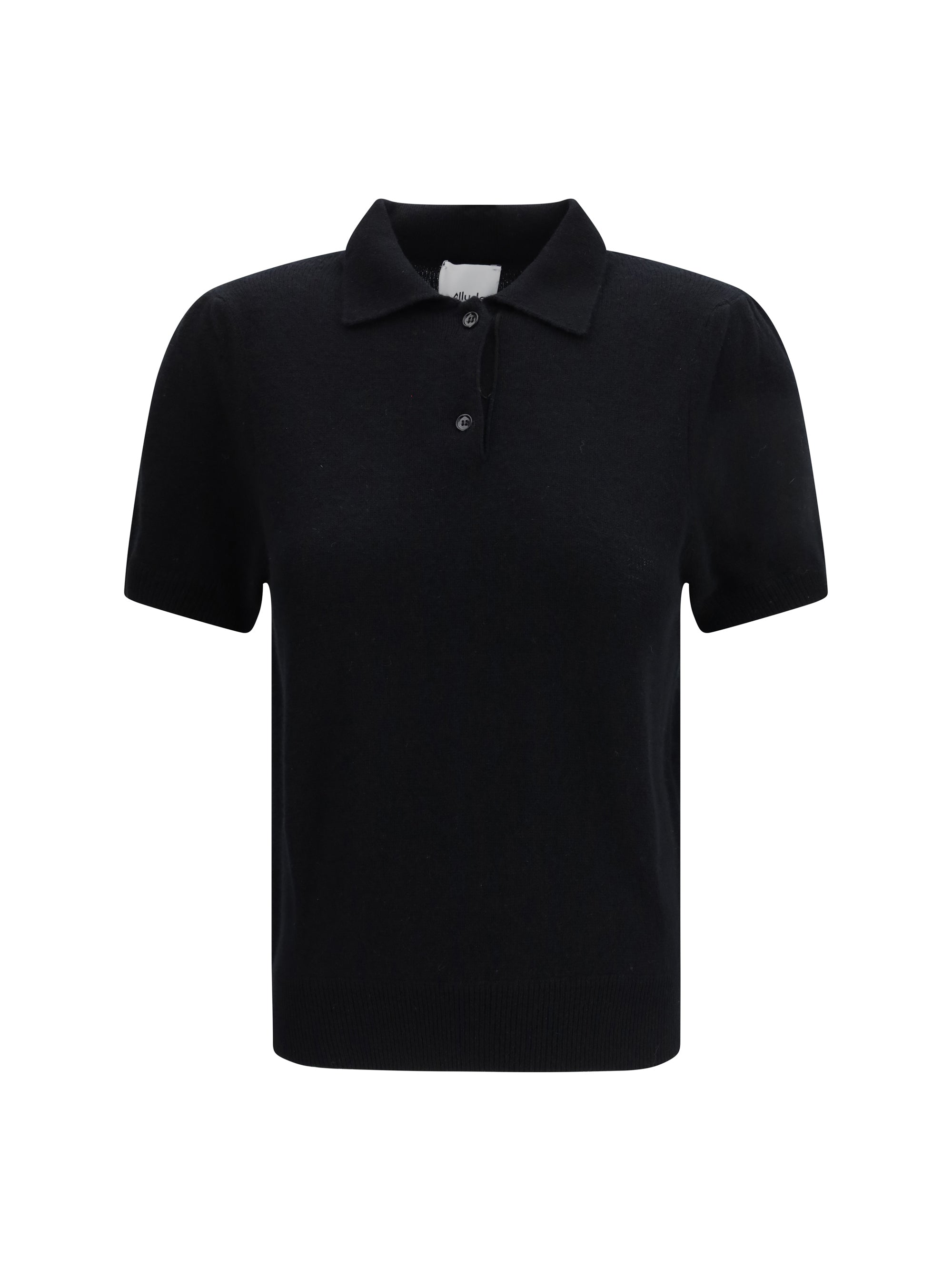 Allude Cashmere Polo — Black by Allude