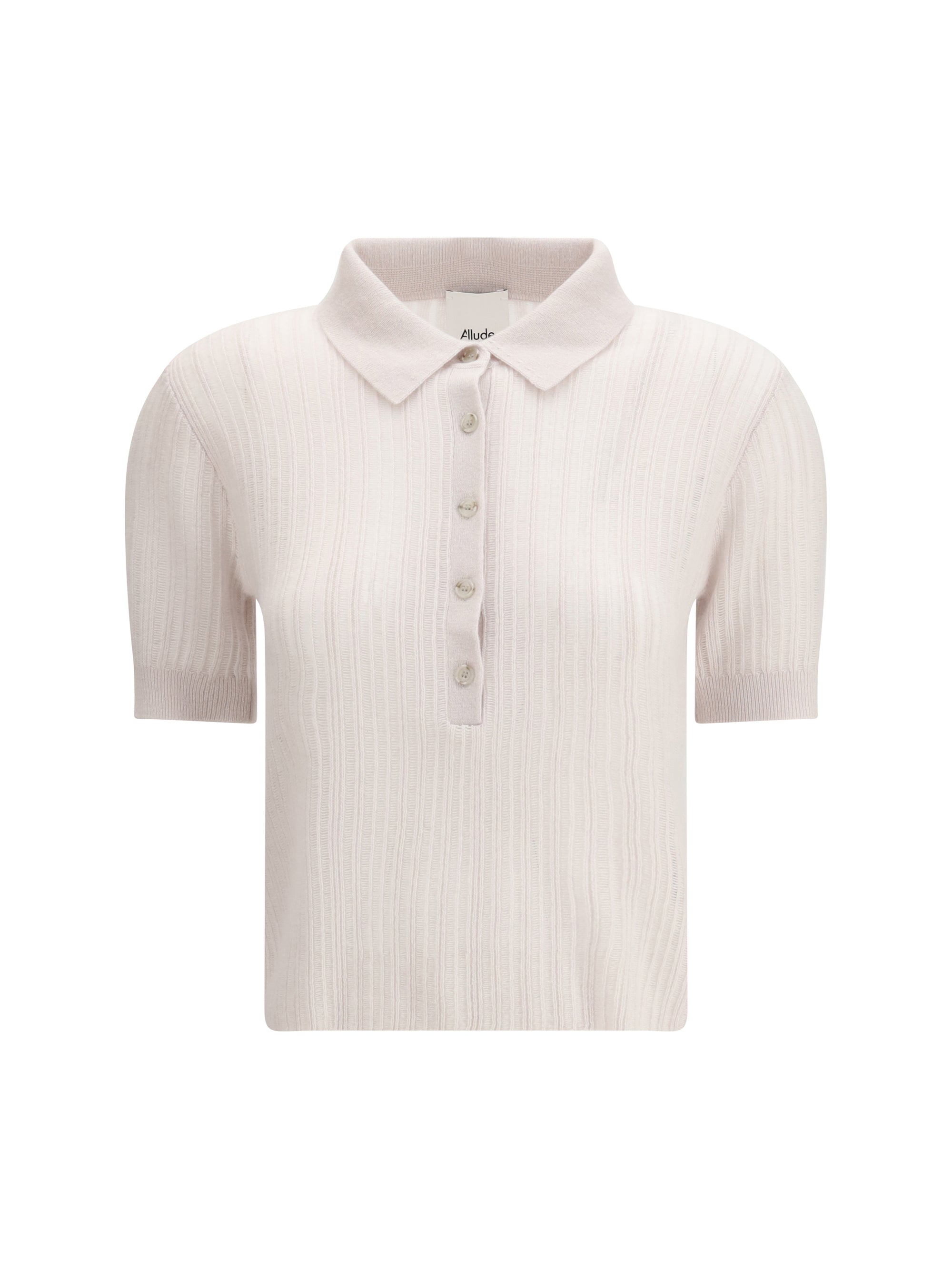 Allude Rib-Knit Polo-Neck Sweater — Beige by Allude