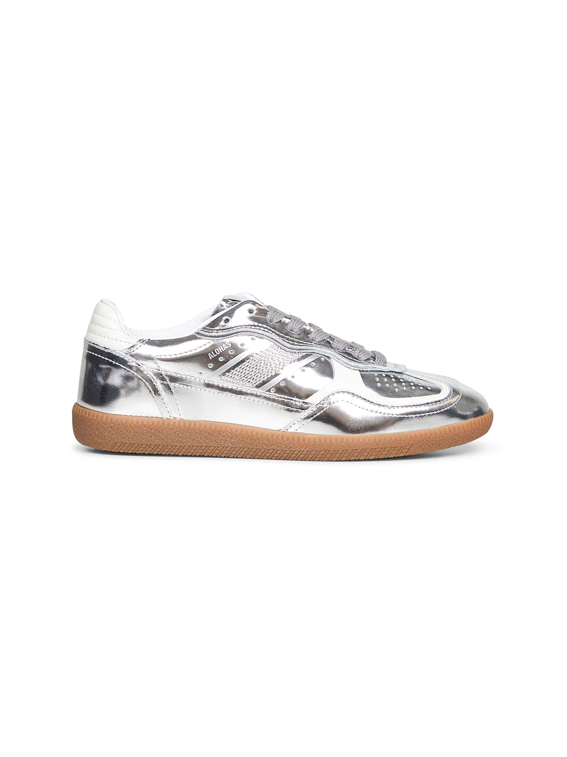 Alohas Recycled Leather Sneaker — Silver by Alohas