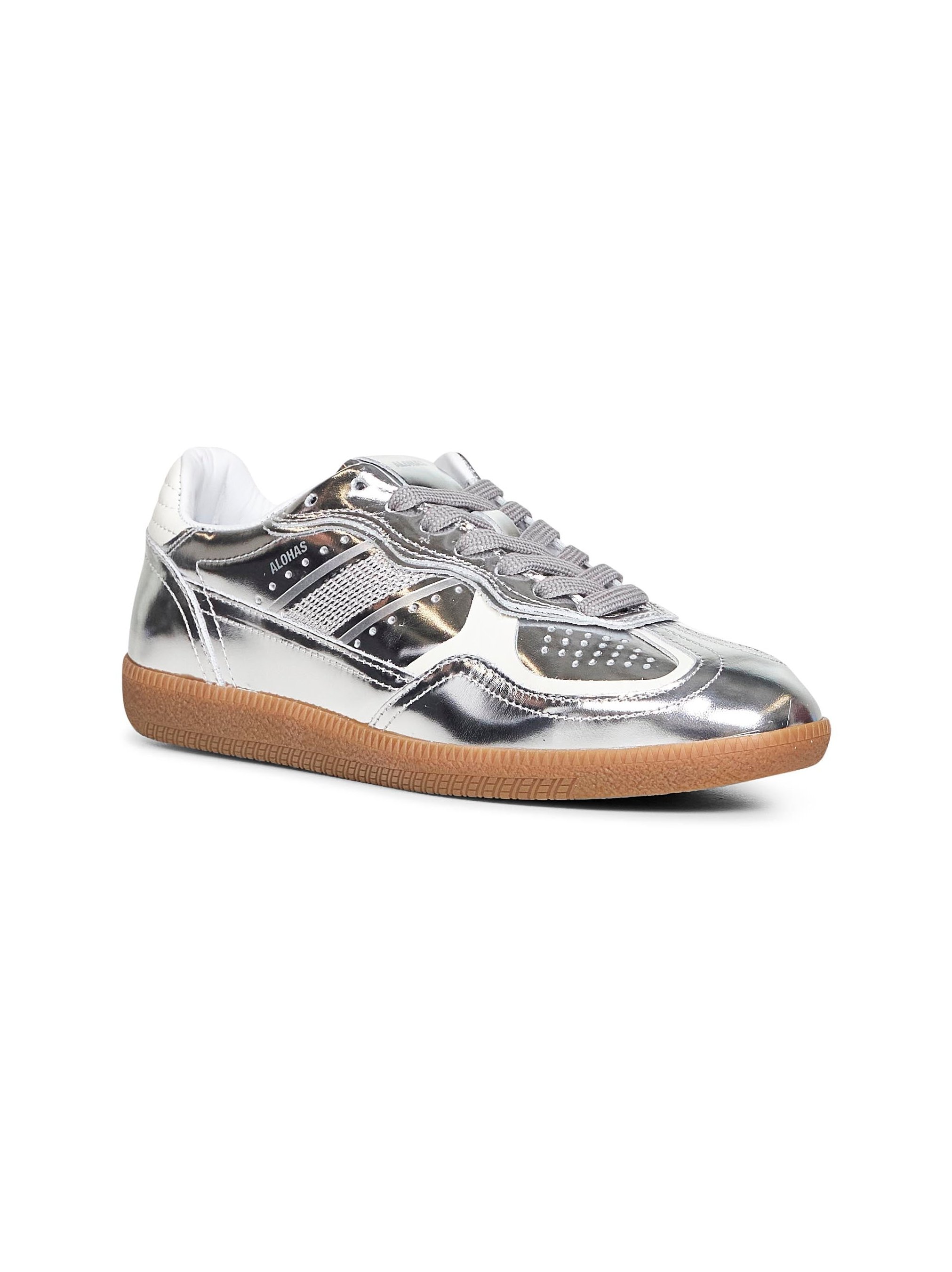 Alohas Recycled Leather Sneaker — Silver, view 2