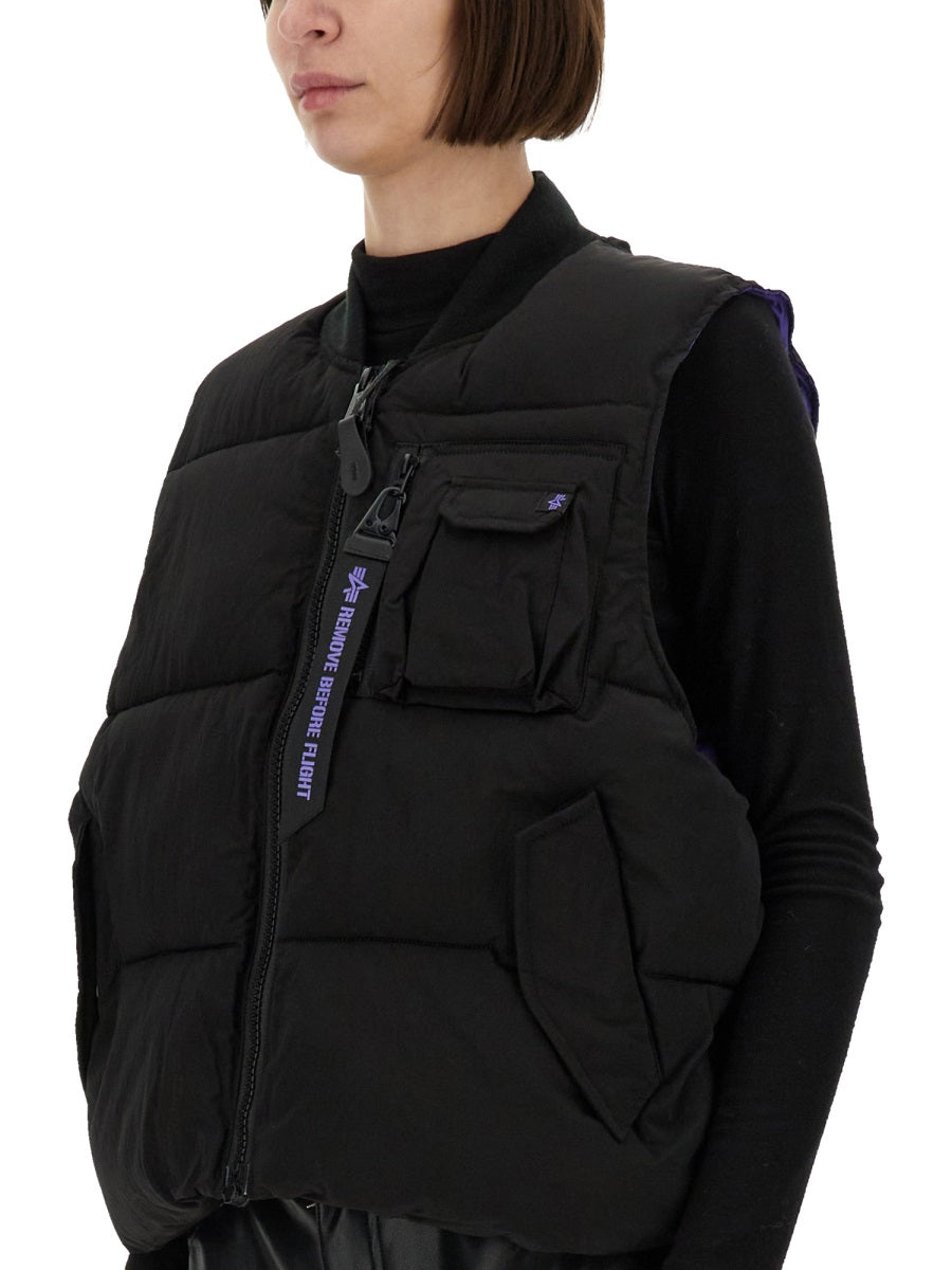 Alpha Industries Sleeveless Nylon Vest — Black, view 4