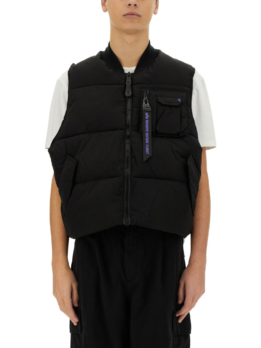 Alpha Industries Sleeveless Nylon Vest — Black, view 5