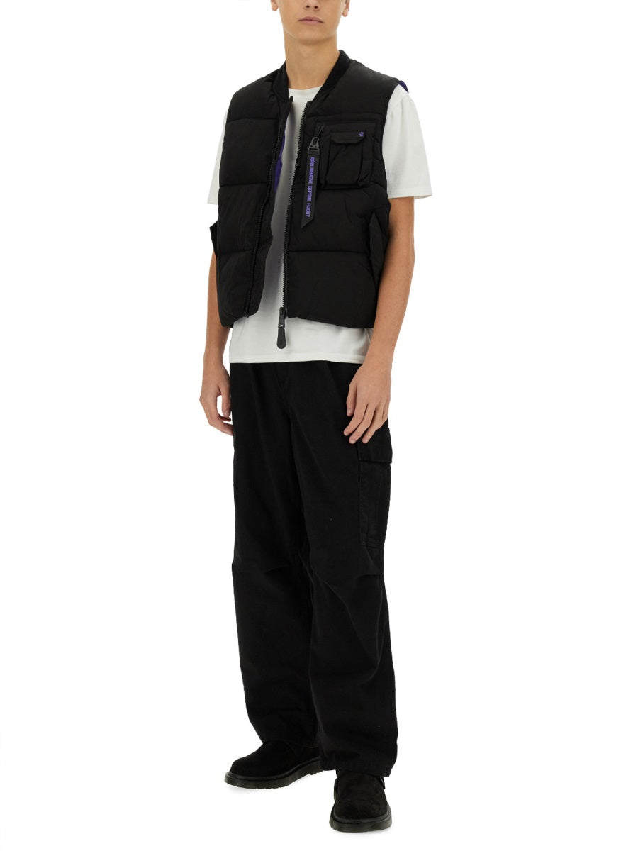 Alpha Industries Sleeveless Nylon Vest — Black, view 7