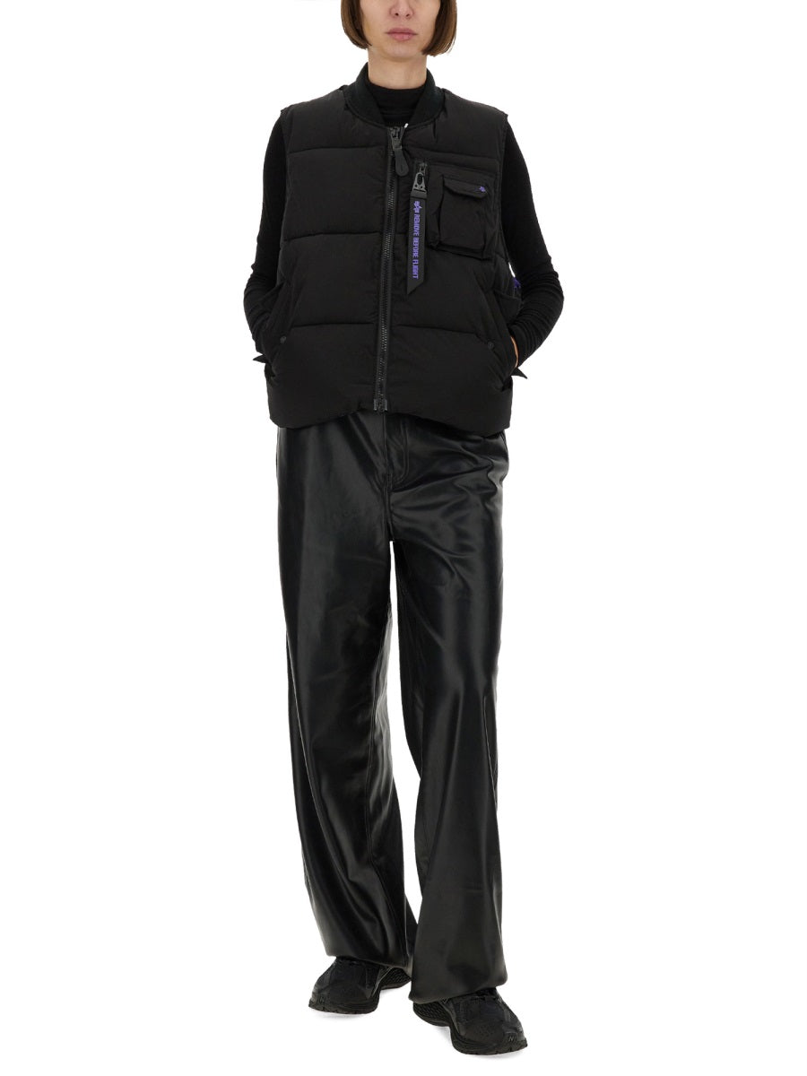 Alpha Industries Sleeveless Nylon Vest — Black, view 8