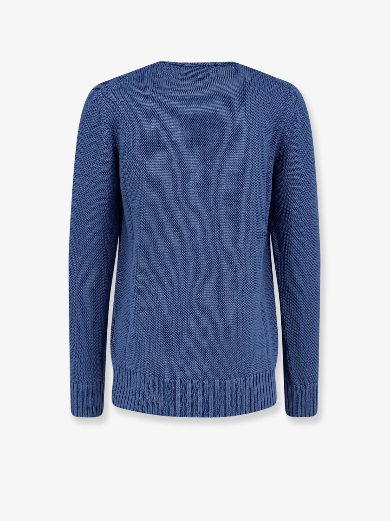 Alpha Studio Cable Knit Cotton Cardigan — Blue, view 2