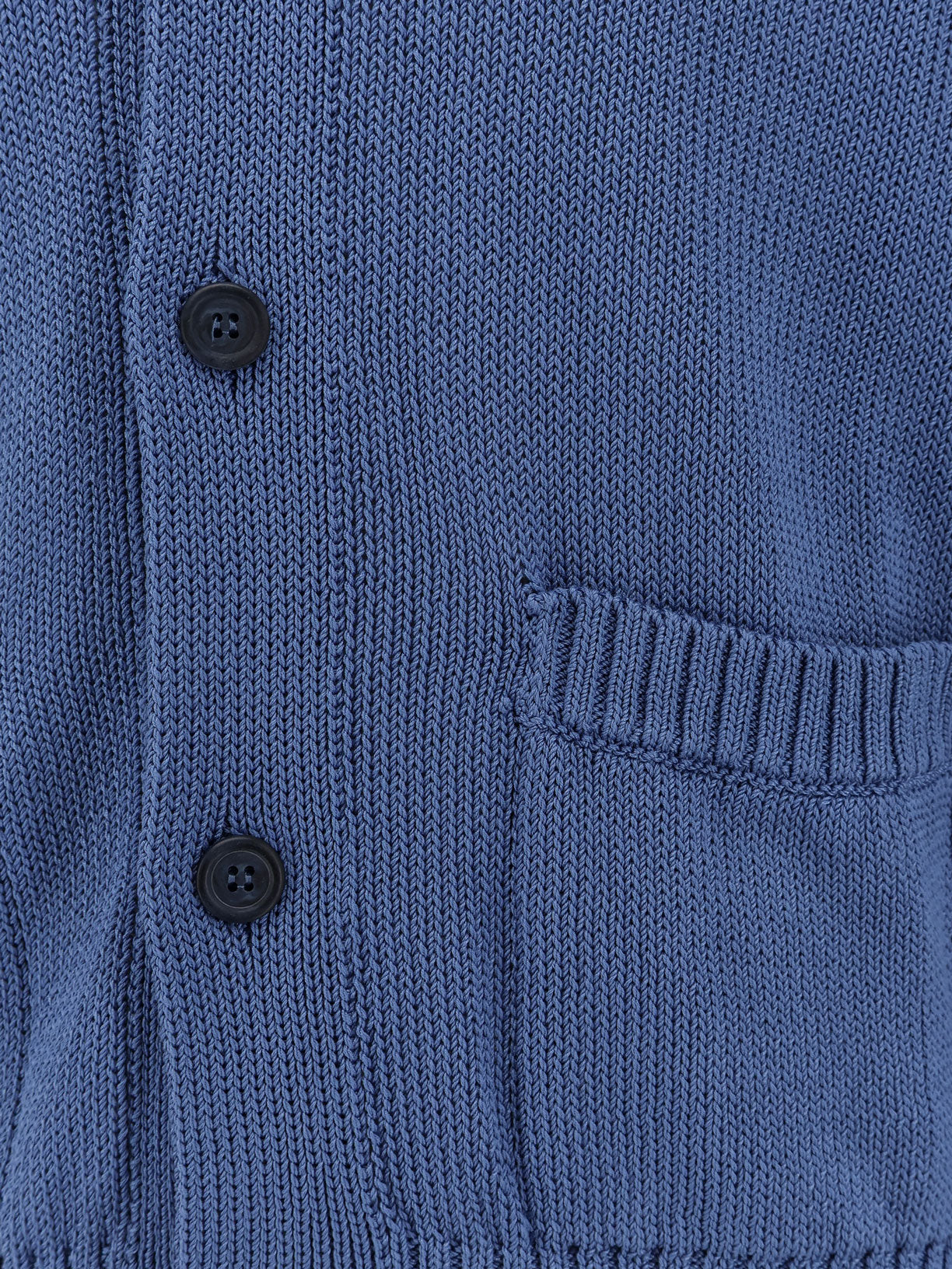 Alpha Studio Cable Knit Cotton Cardigan — Blue, view 3