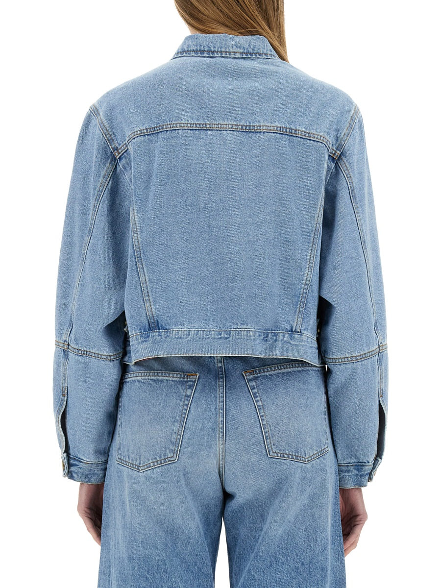Alysi Cotton Denim Jacket — Blue by Alysi