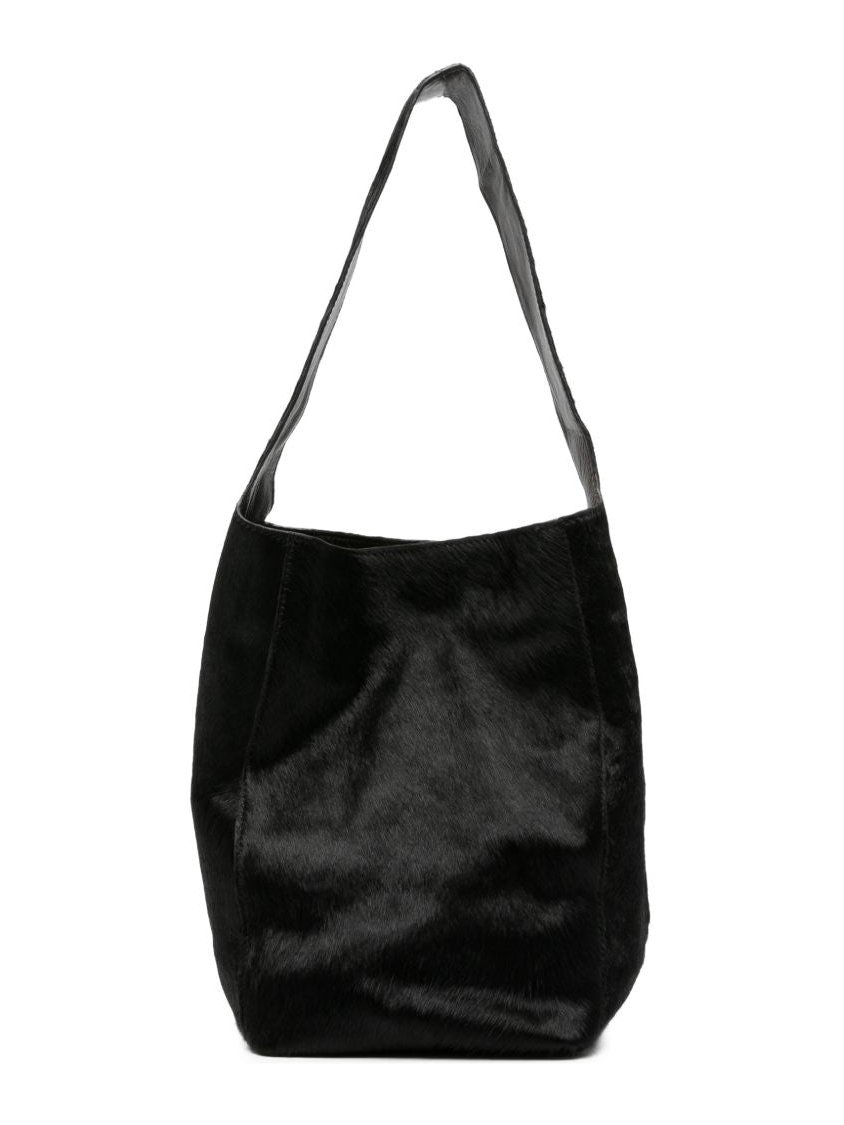 Alysi Calf-Hair Shoulder Bag — Black by Alysi