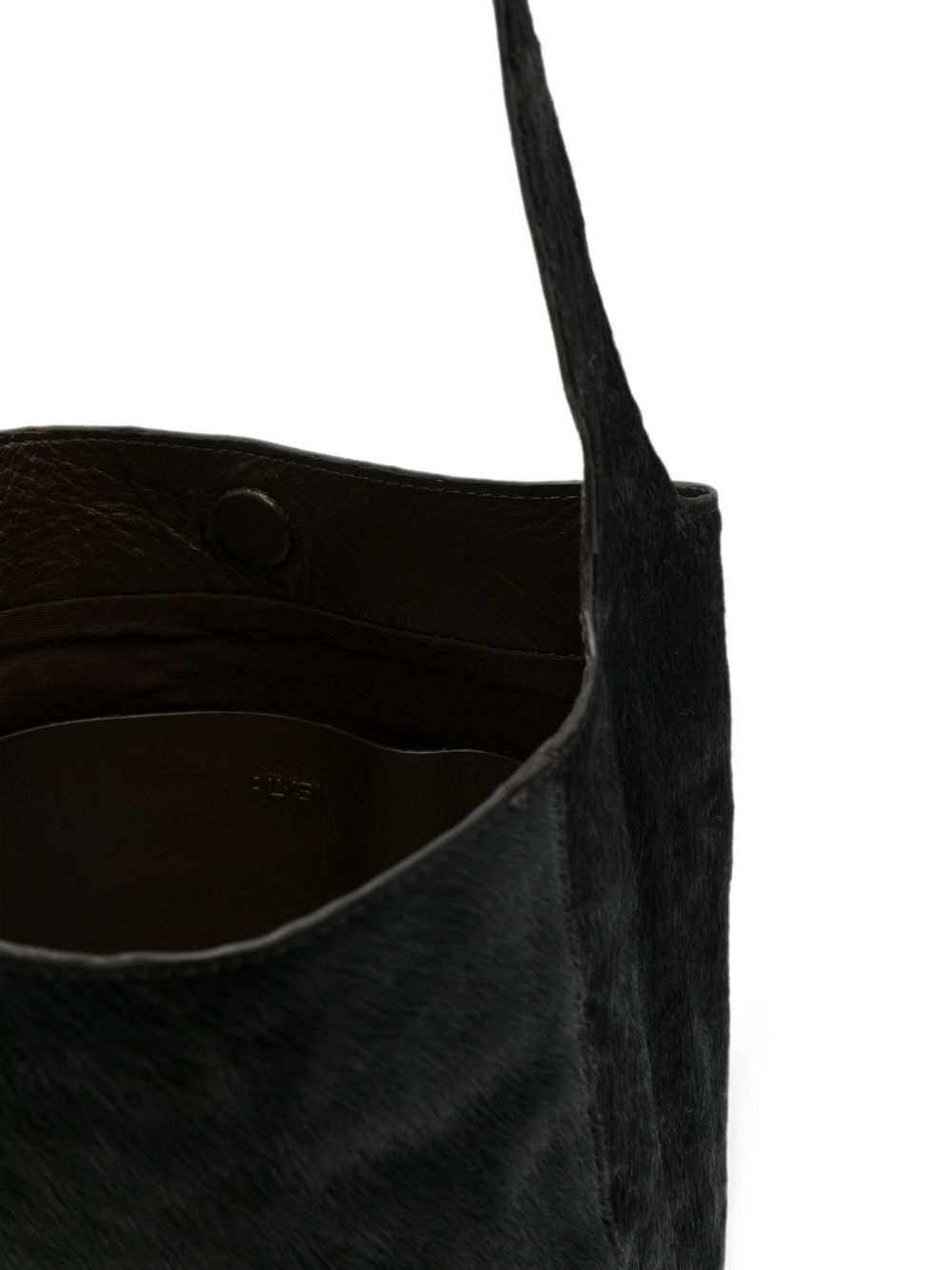 Alysi Calf-Hair Shoulder Bag — Black, view 3