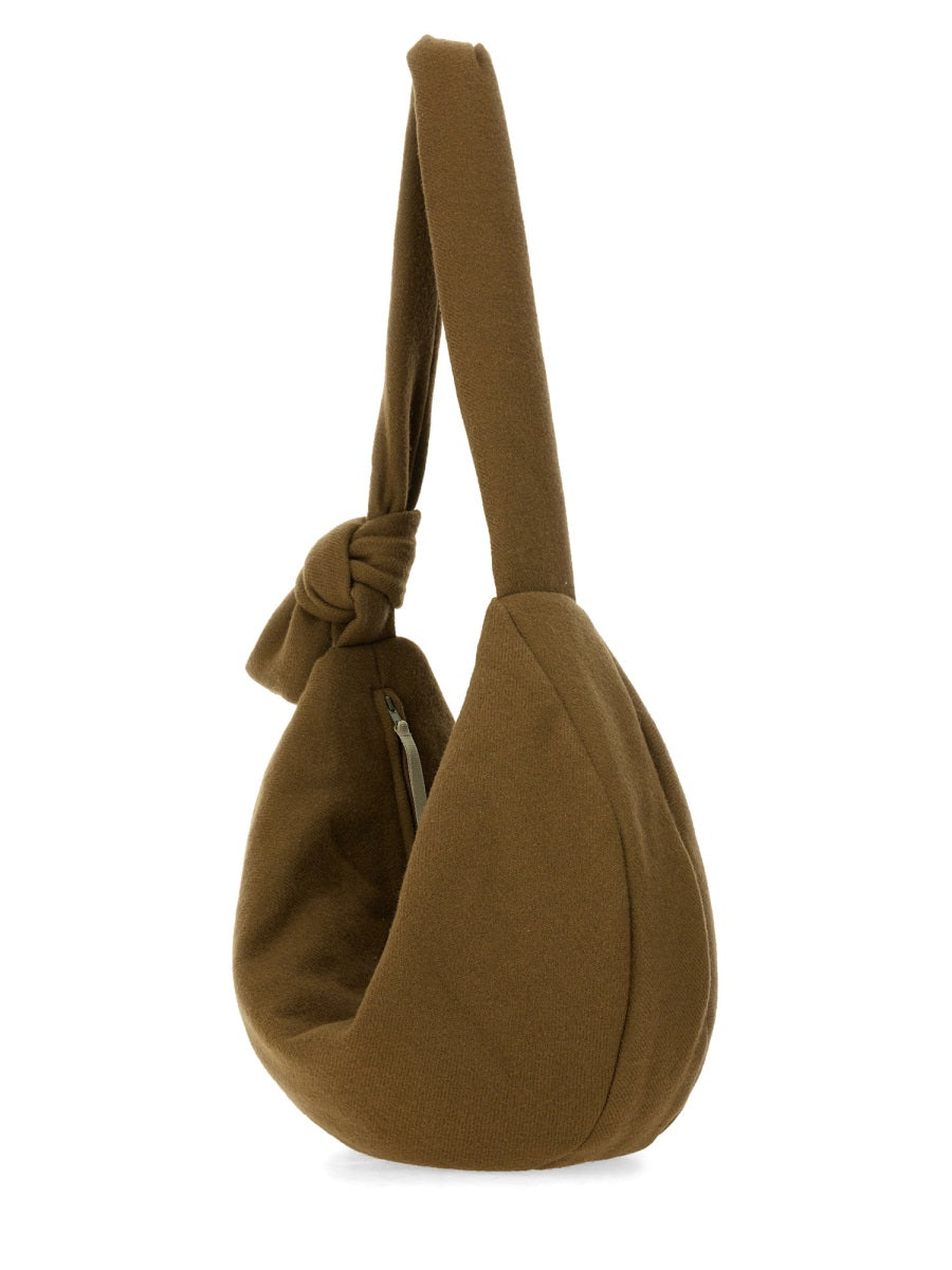 Alysi Wool Knot Shoulder Bag — Green, view 3