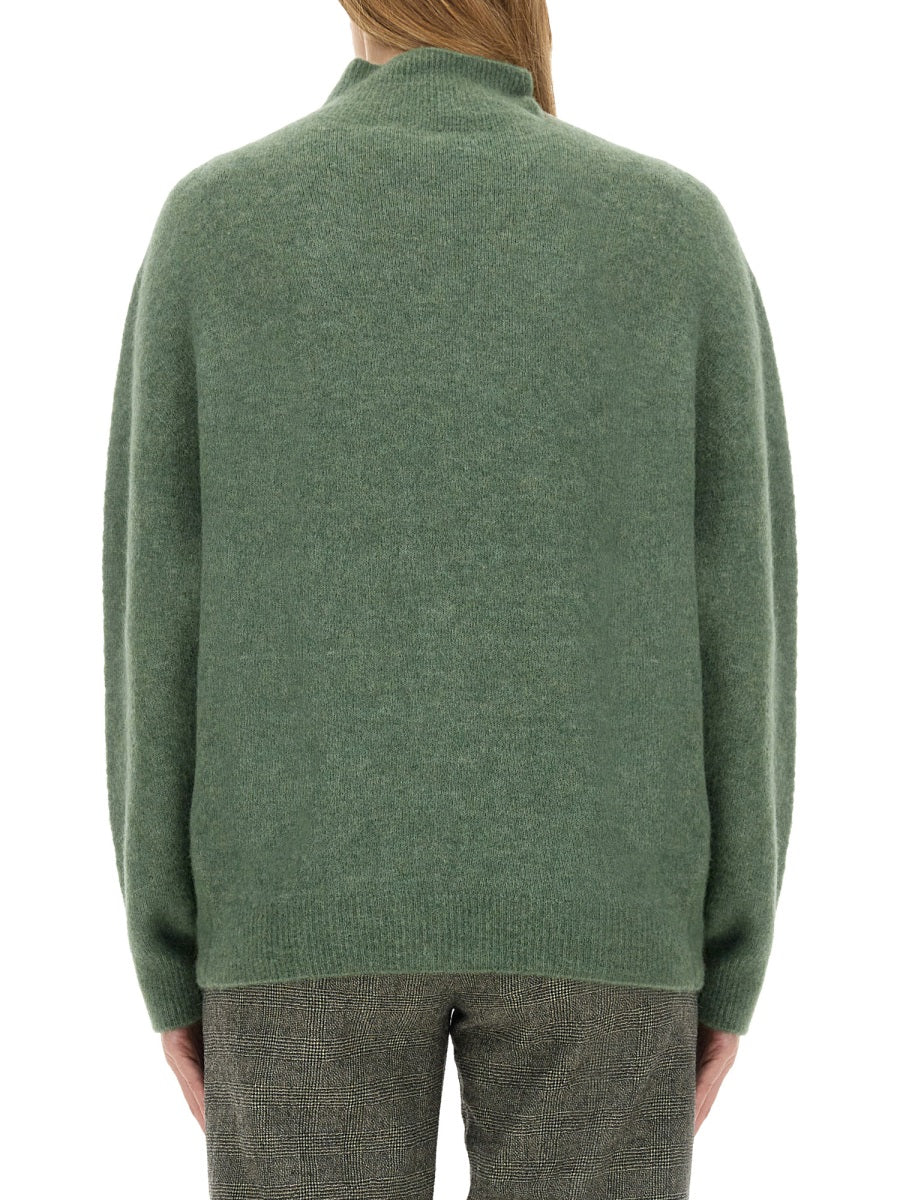 Alysi Alpaca-Blend Turtleneck Sweater — Green by Alysi