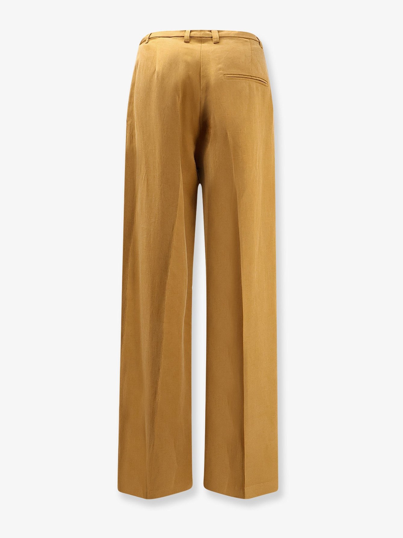 Alysi Wide-Leg Lyocell-Linen Trousers — Brown by Alysi