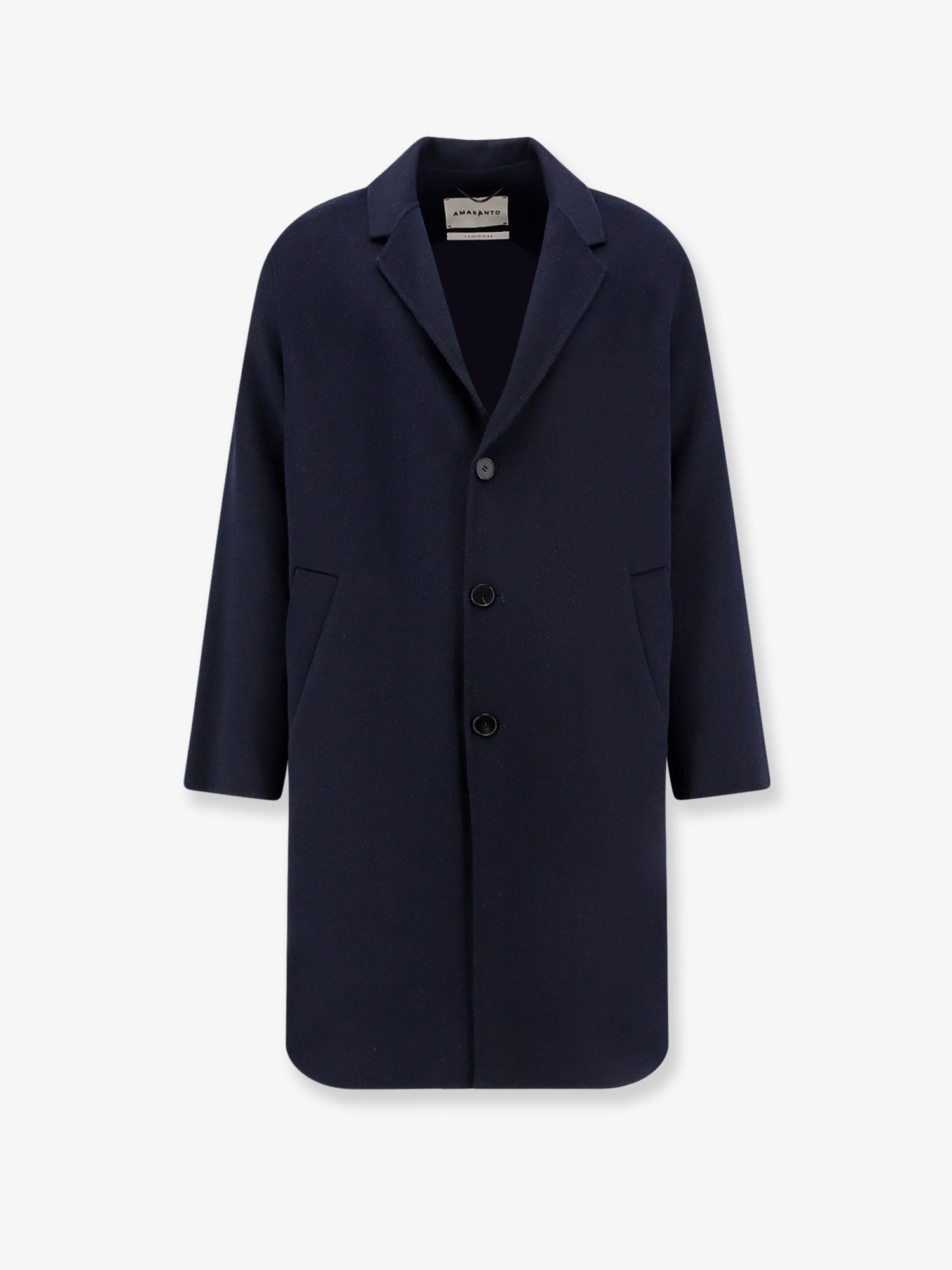 AmaráNto Wool and Cashmere Blend Coat — Navy by AmaráNto