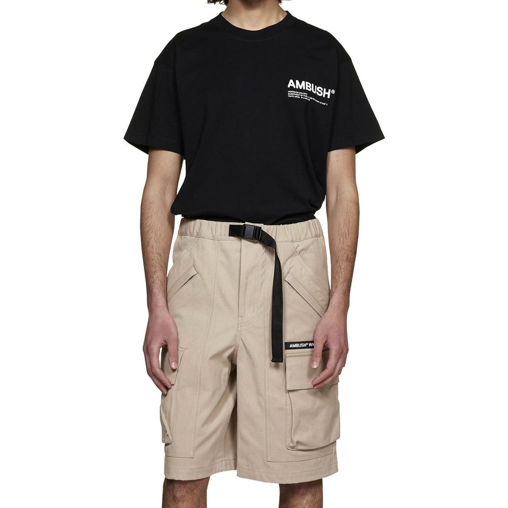 Ambush Cotton Cargo Bermuda Shorts — Beige, view 2