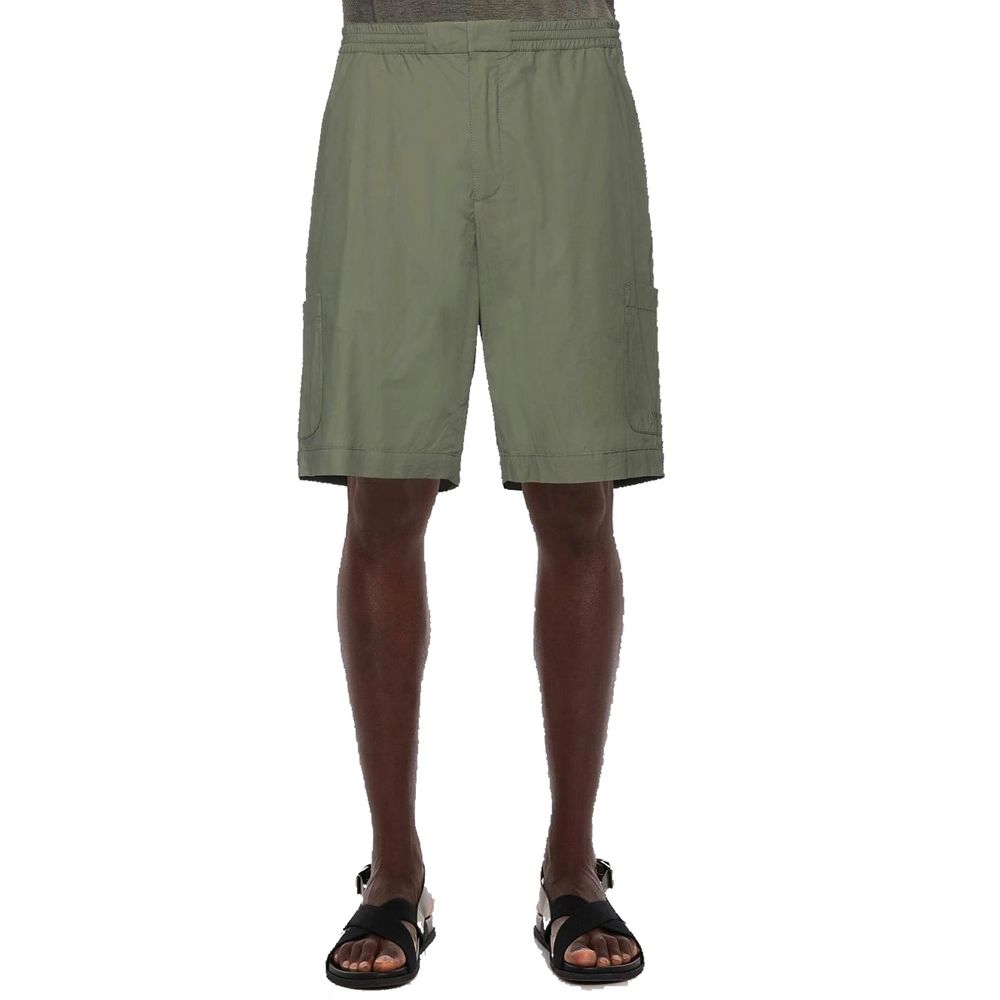 Ambush Cotton Cargo Bermuda Shorts — Green, view 2