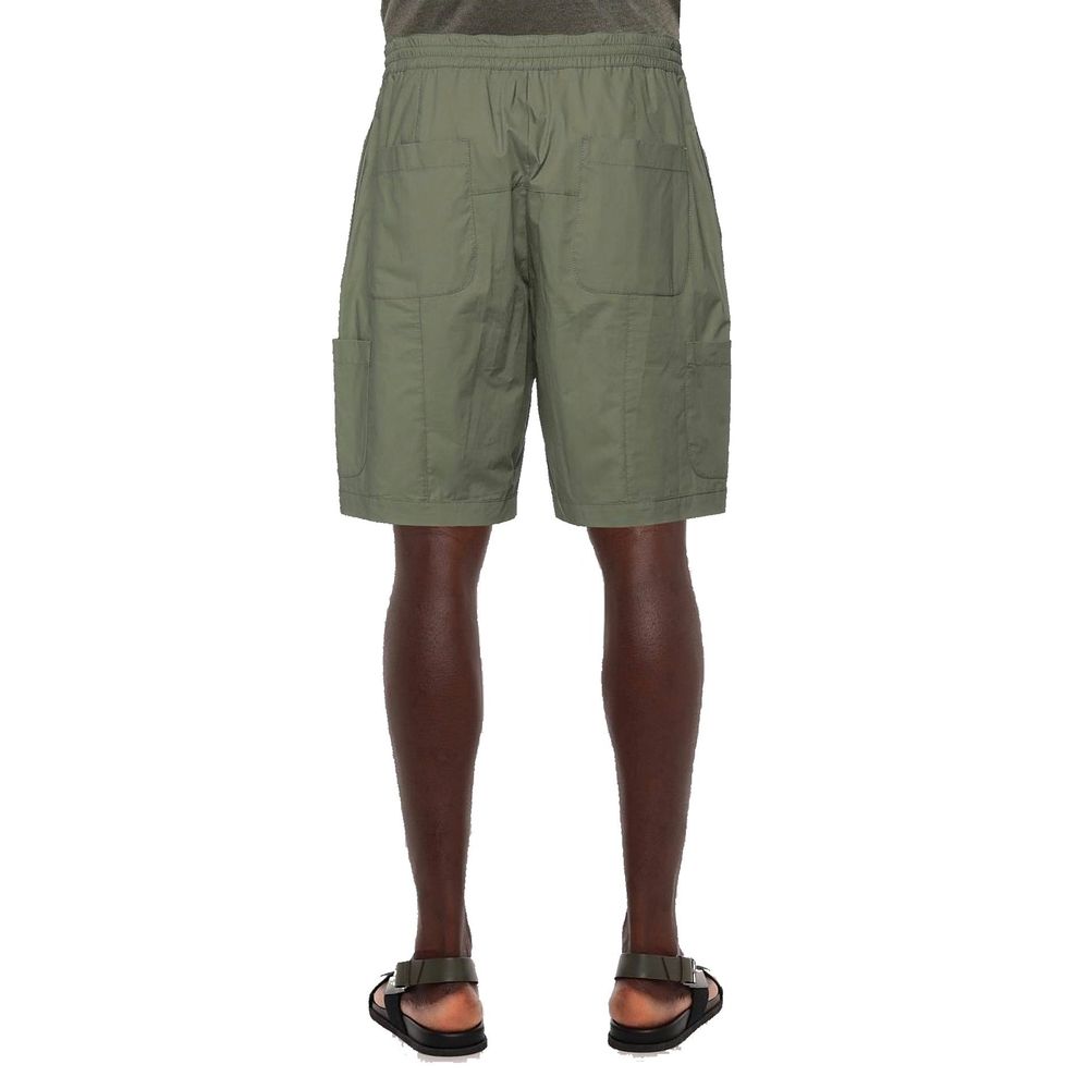 Ambush Cotton Cargo Bermuda Shorts — Green, view 3