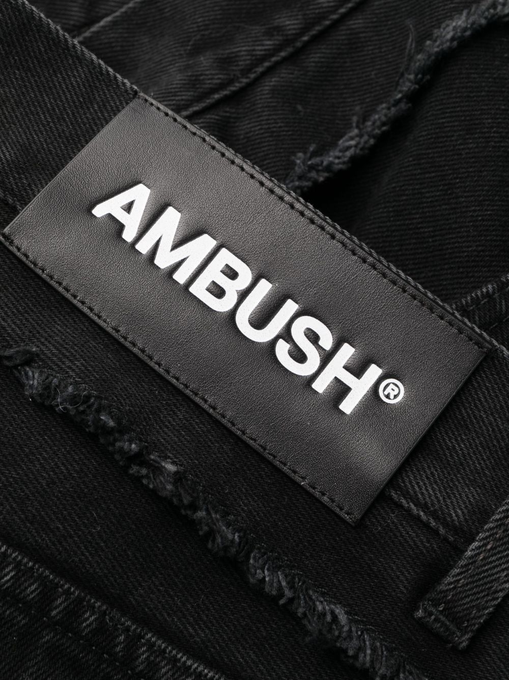 Ambush Frayed-Trim Loose Jeans — Black, view 2