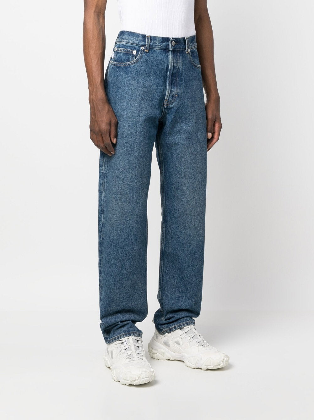 Ambush High-Rise Wide-Leg Jeans — Blue, view 3