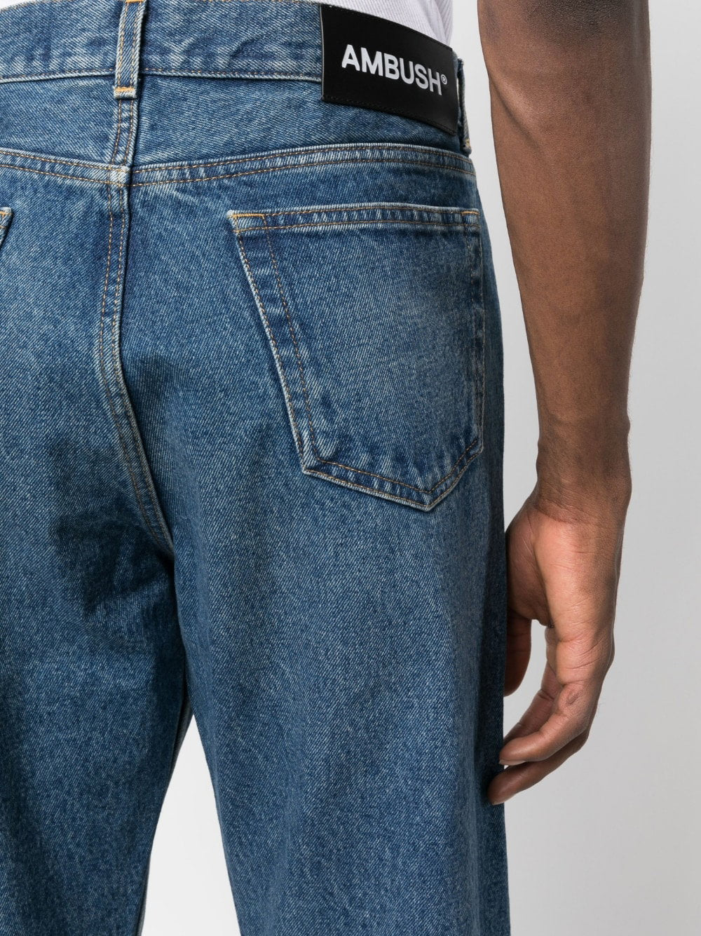 Ambush High-Rise Wide-Leg Jeans — Blue, view 5