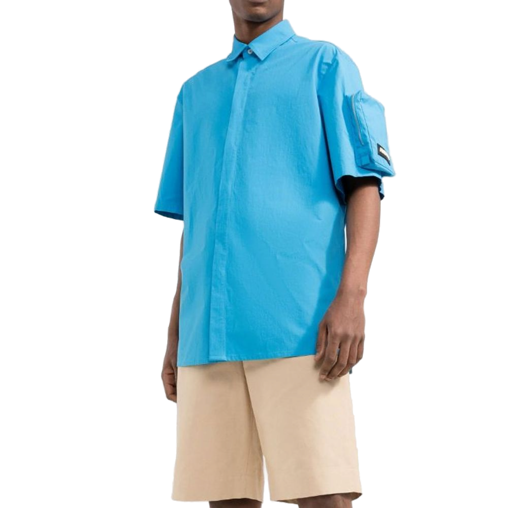 Ambush Cotton Short-Sleeve Shirt — Blue, view 2