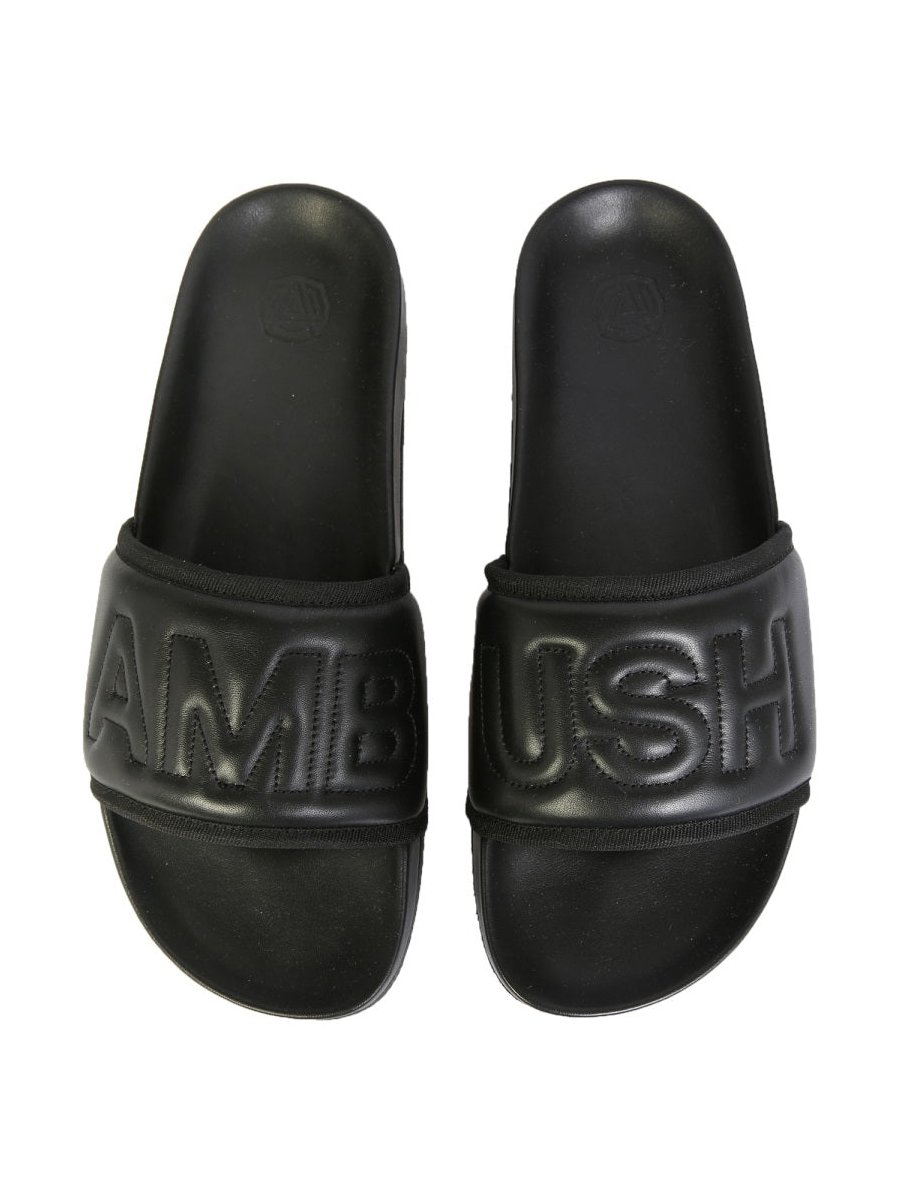 Ambush Leather Slide Sandals — Black by Ambush