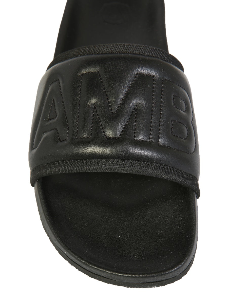 Ambush Leather Slide Sandals — Black, view 4
