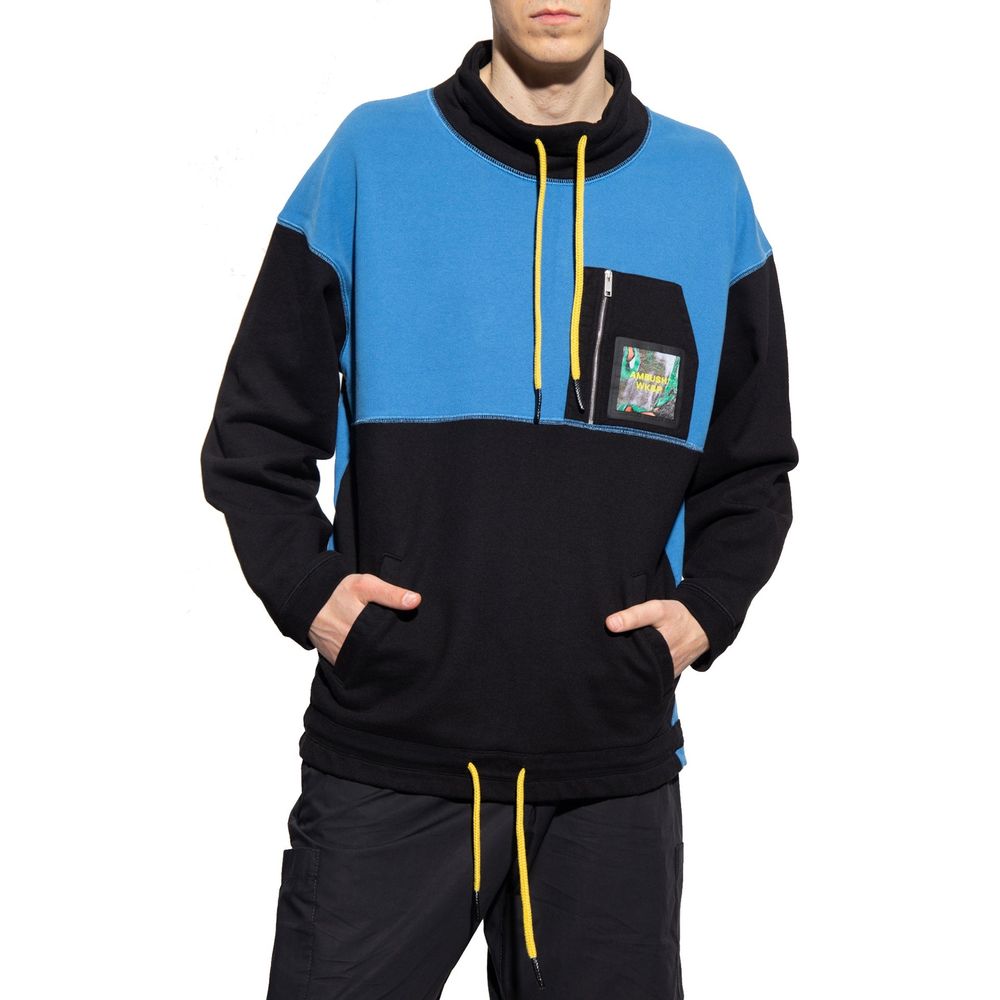 Ambush Colorblock Cotton Sweatshirt — Blue, view 2