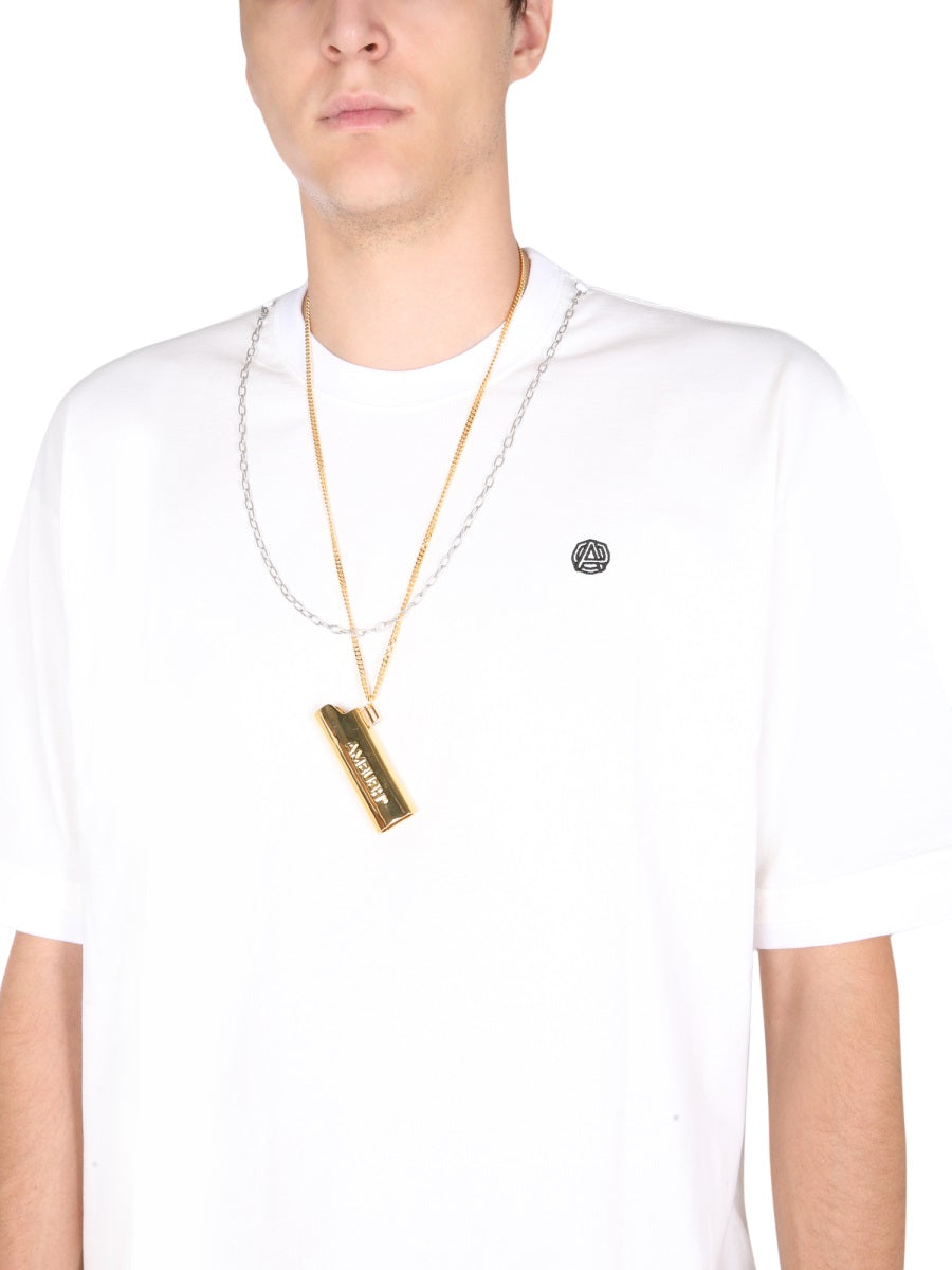 Ambush Embroidered Chain Neck T-Shirt — White, view 4
