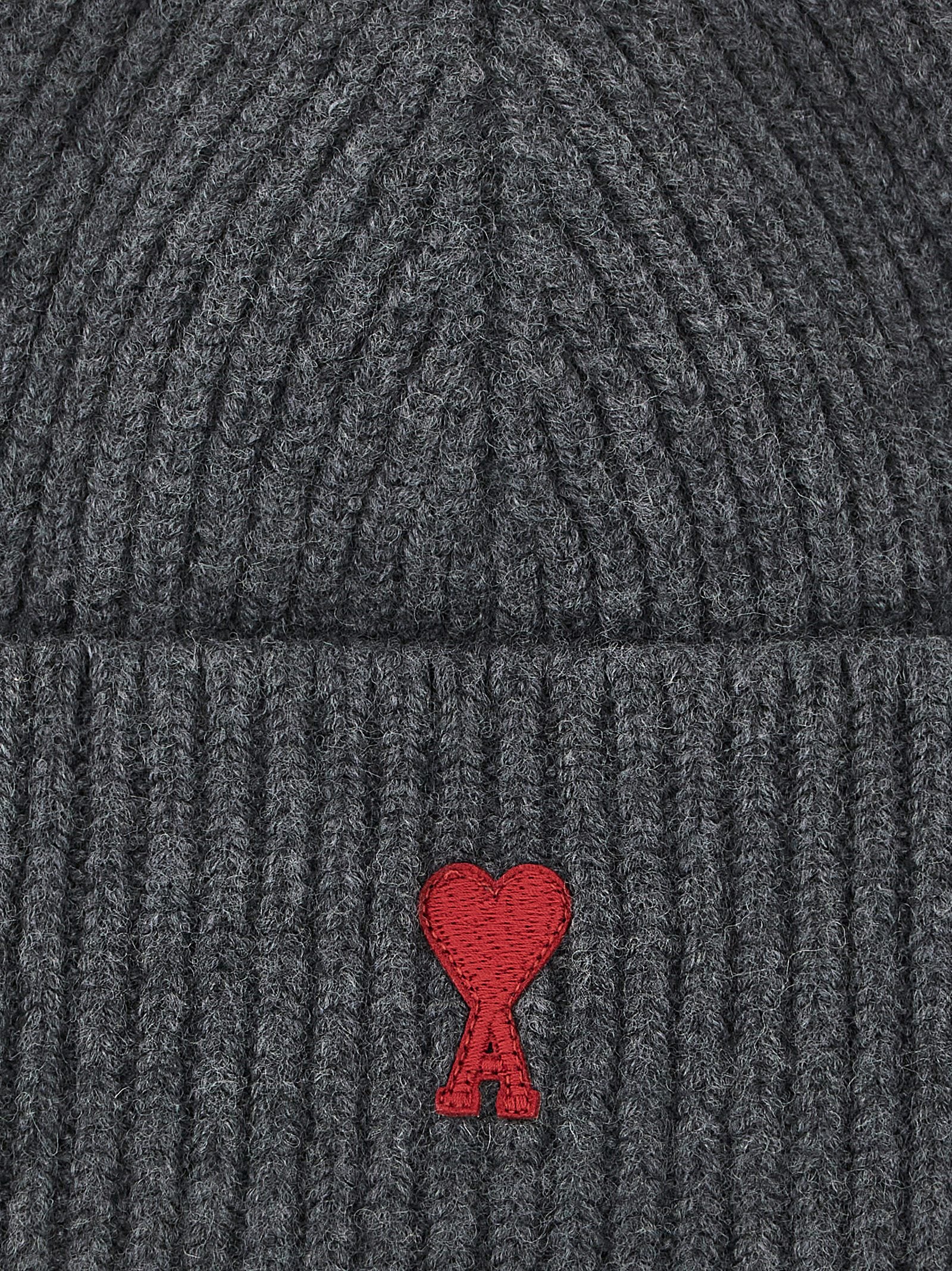 Ami Paris Beanie — Grey, view 3