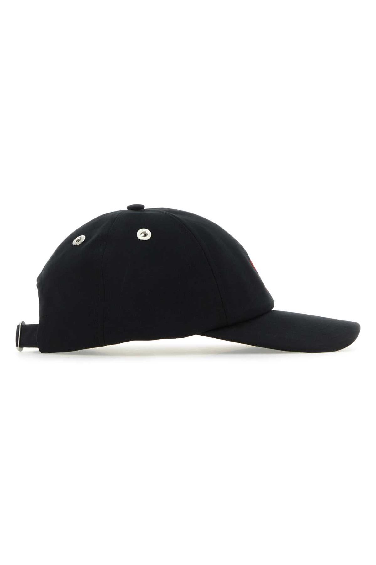 AMI Paris BFUCP006AW0041 Cotton Baseball Cap — Black, view 2